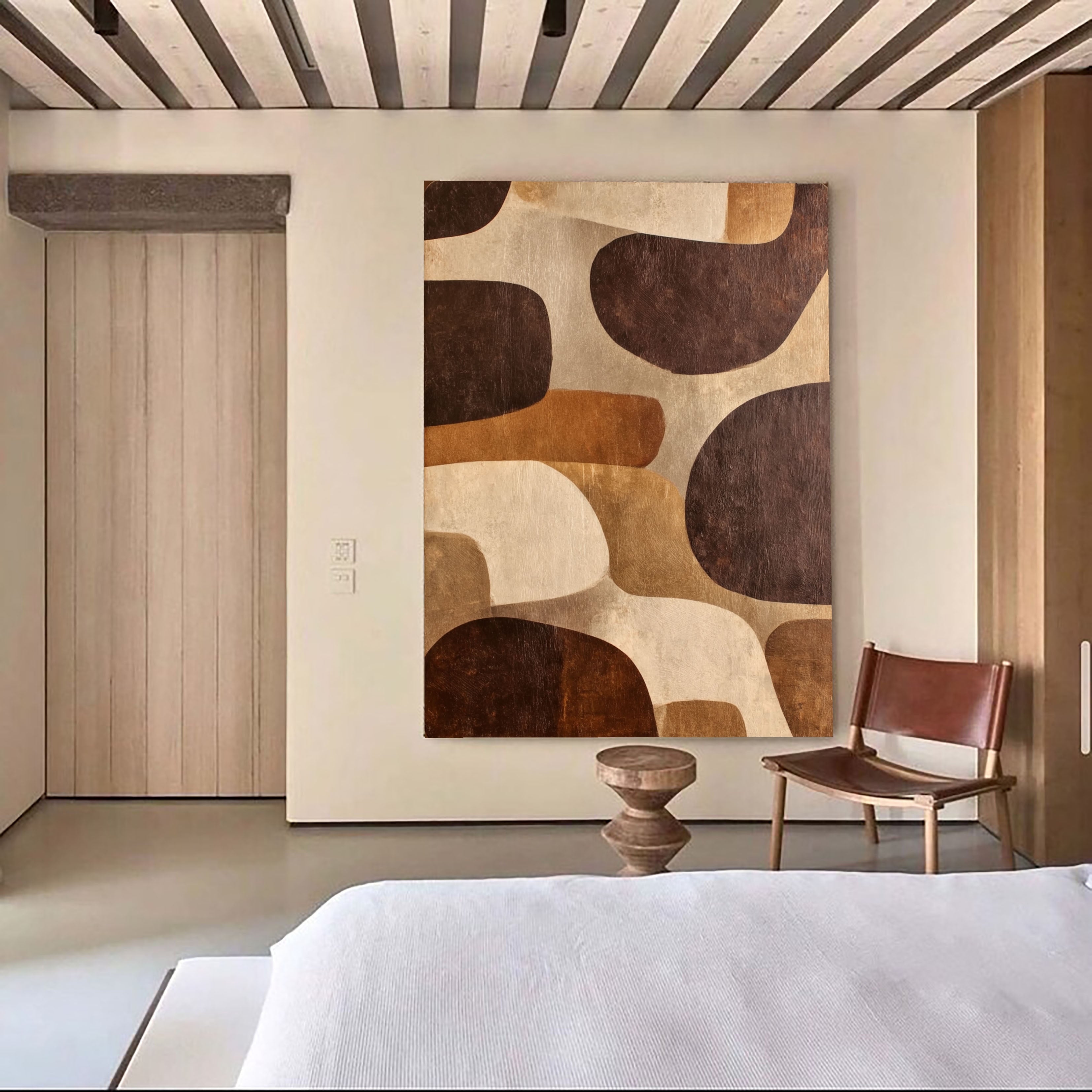 Textured Geometric Warmth | Brown Beige