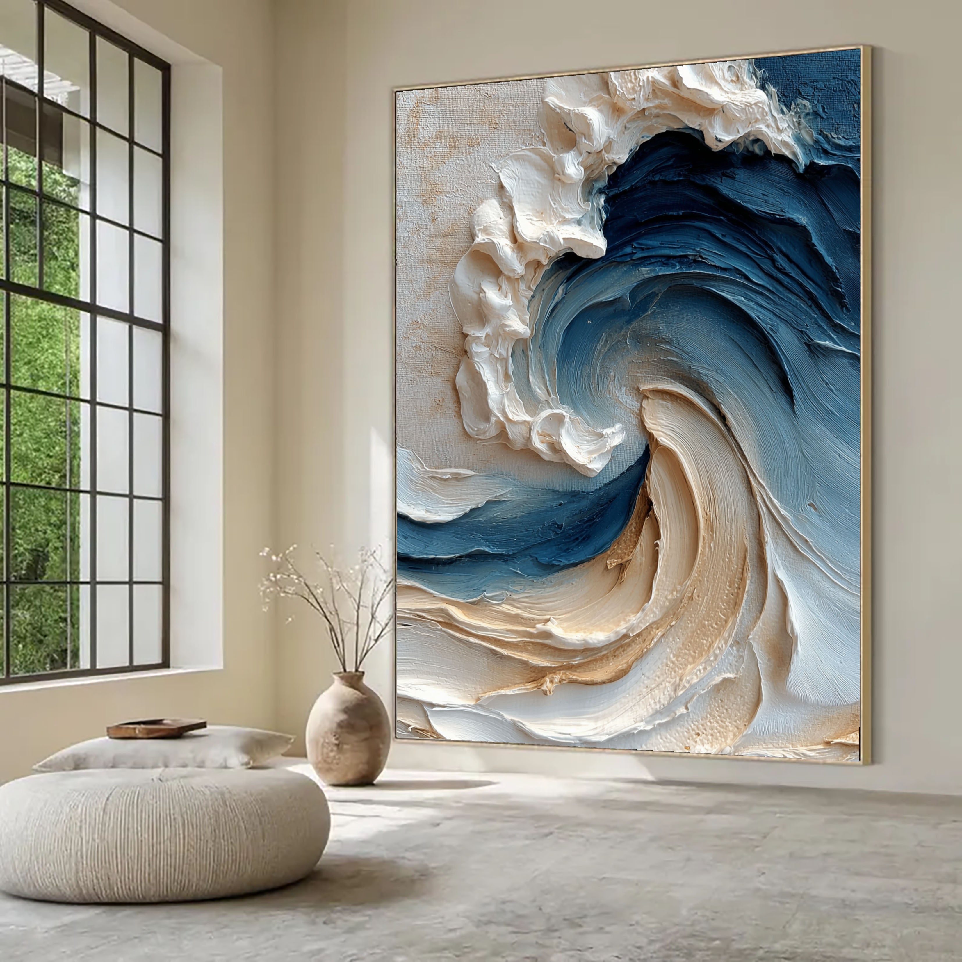 Textured Wave Opulence | Blue Crests