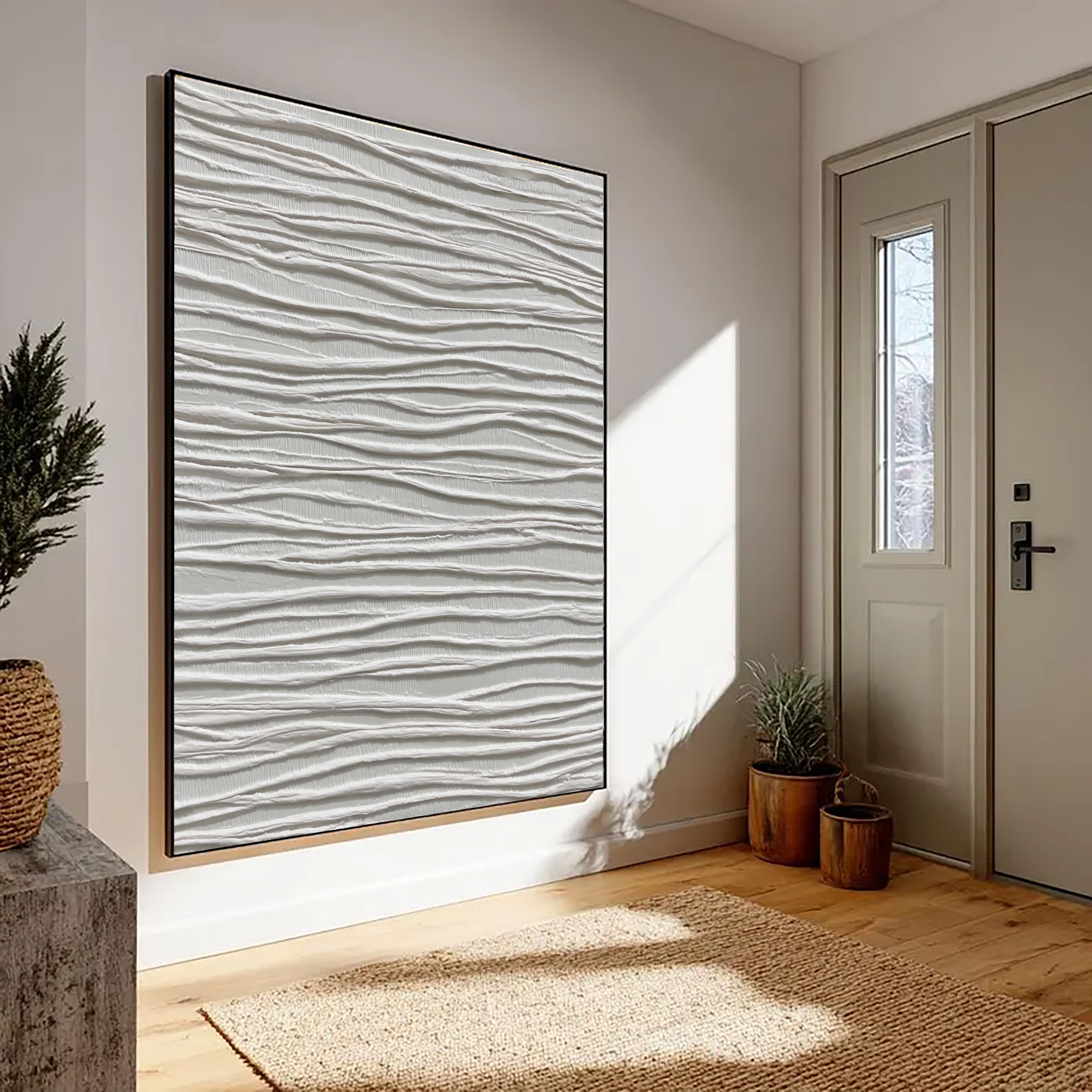 Textured Wavy Elegance | Ivory Ripples