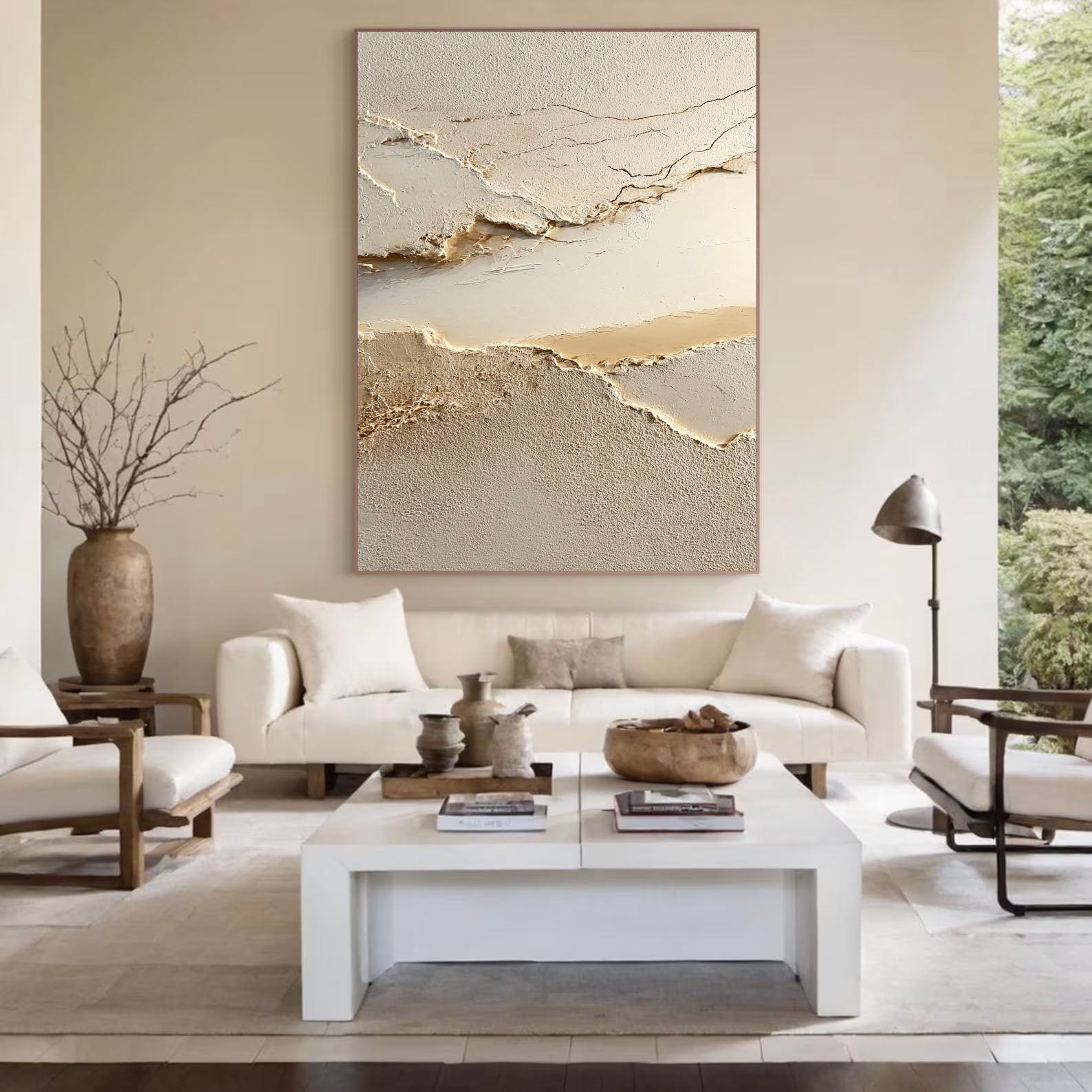 Textured Earthy Flow | Beige Vein