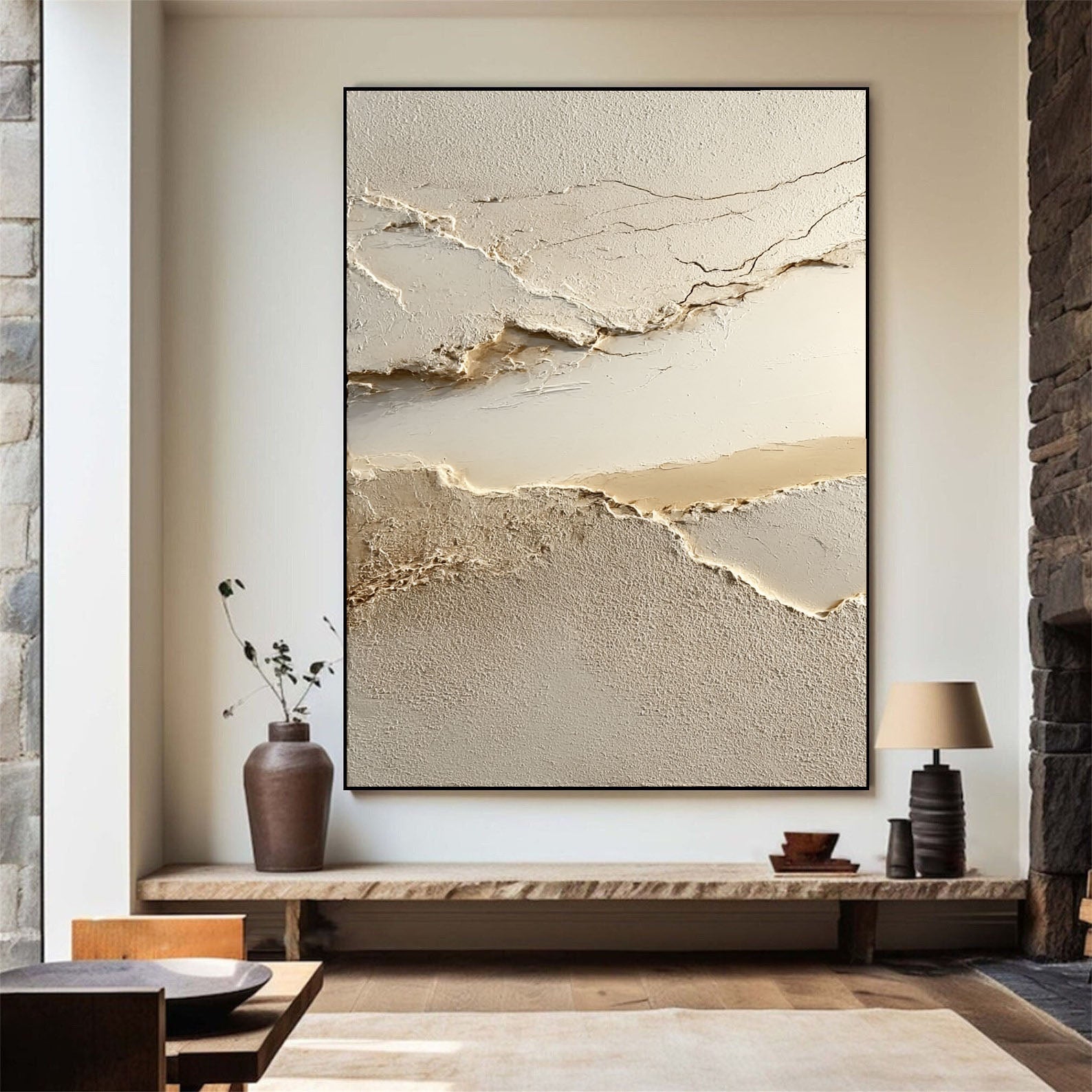 Textured Earthy Flow | Beige Vein