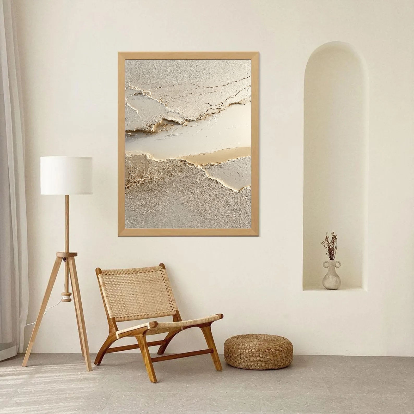 Textured Earthy Flow | Beige Vein