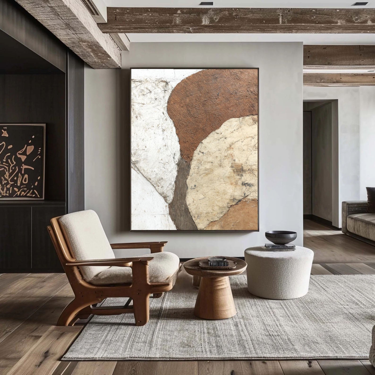 Textured Geometric Earth | Brown Accent