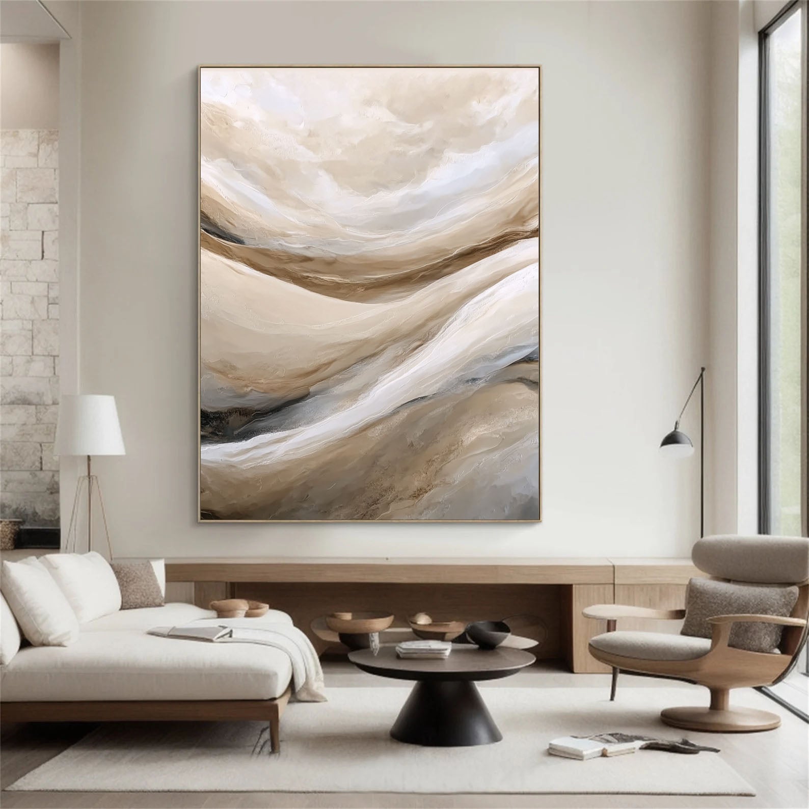 Textured Landscape Flow | Beige Wave