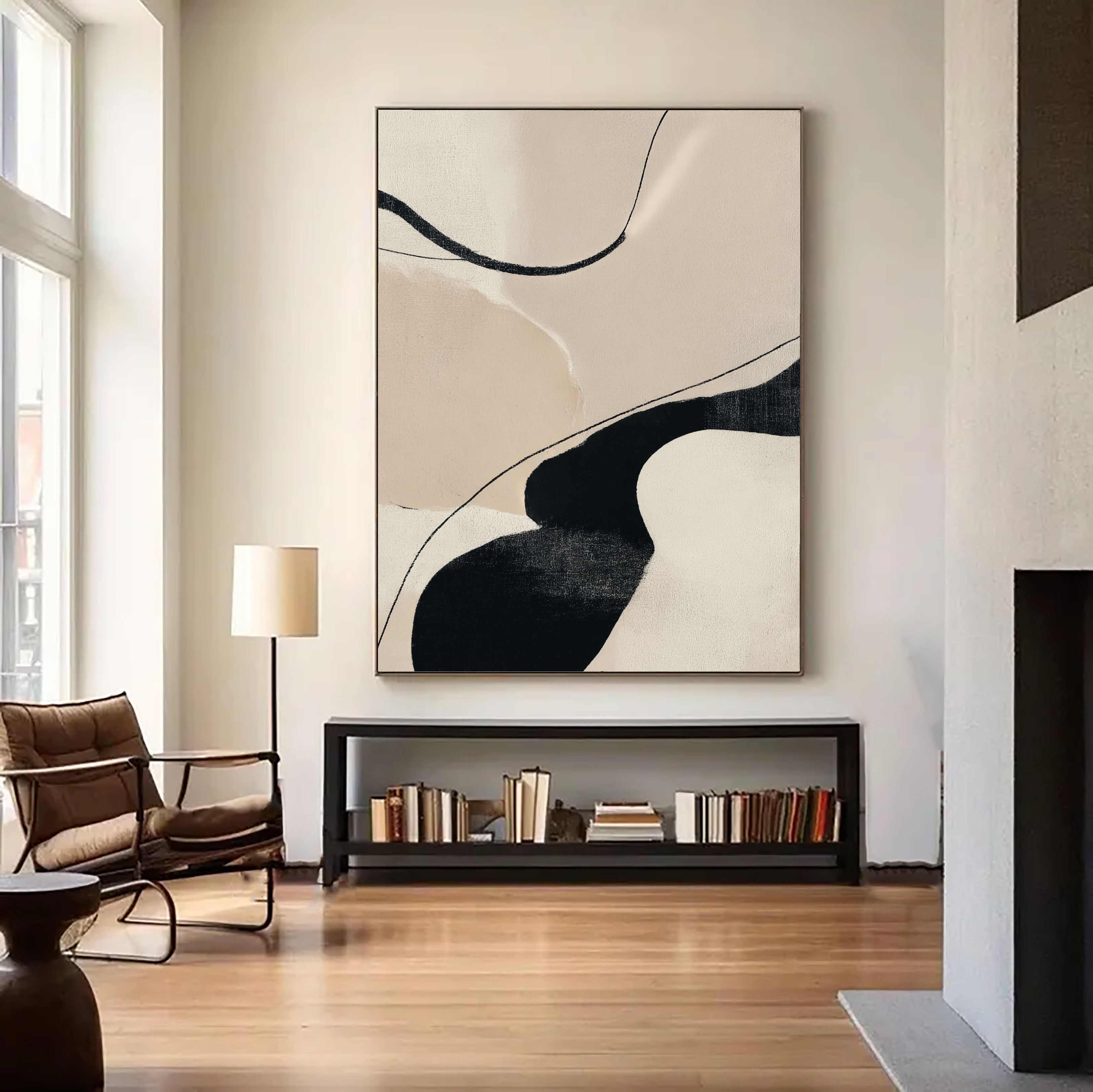 Textured Curved Minimalism | Beige Flow