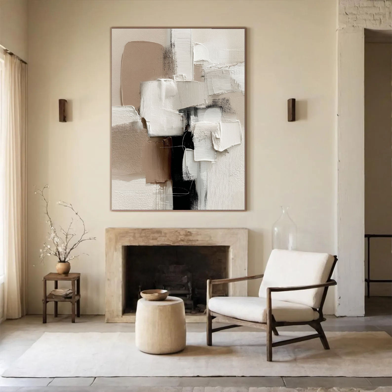 Textured Neutral Blocks | Ivory Noir