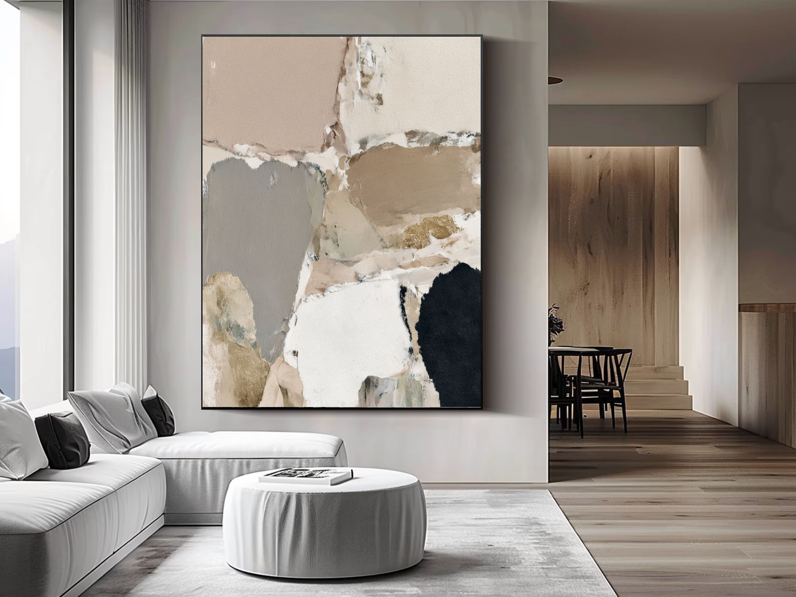 Textured Neutral Opulence | Gold Accent