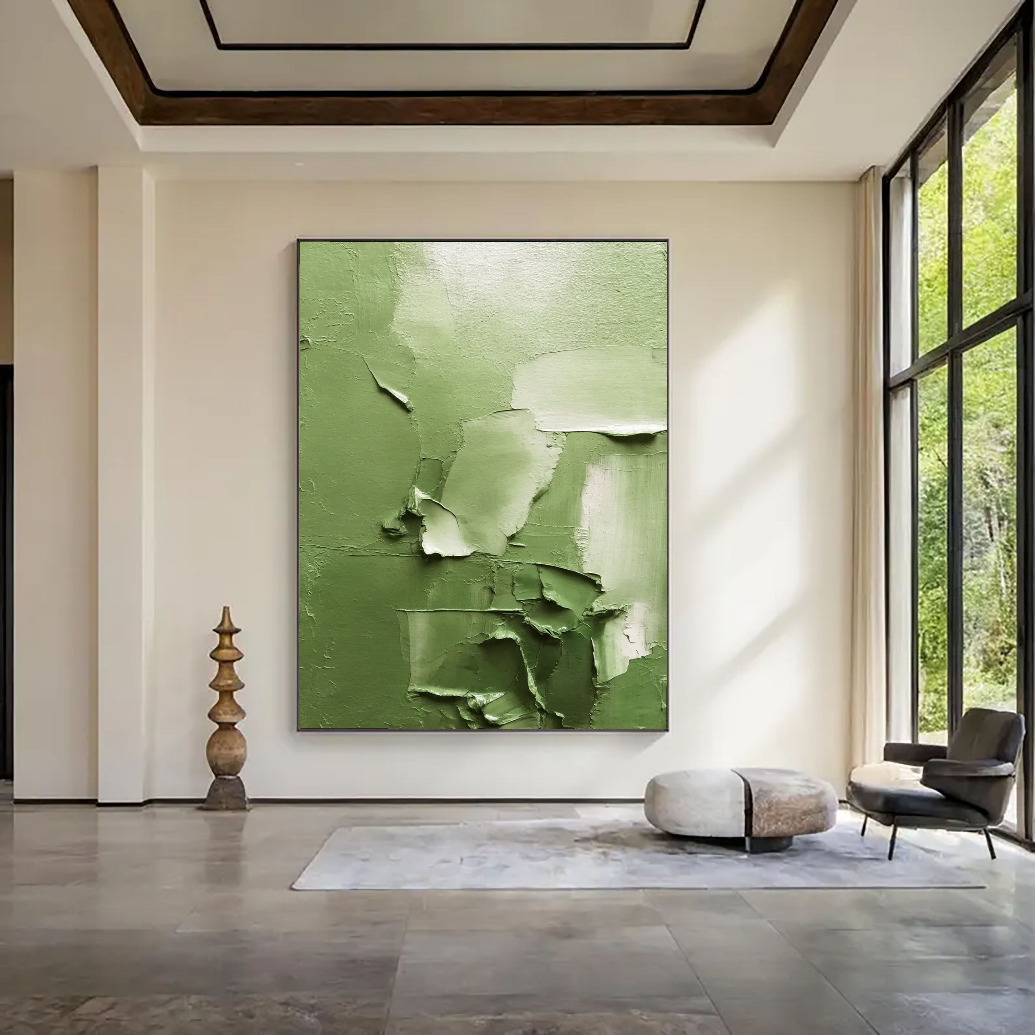 Textured Verdant Layers | Sage Ivory
