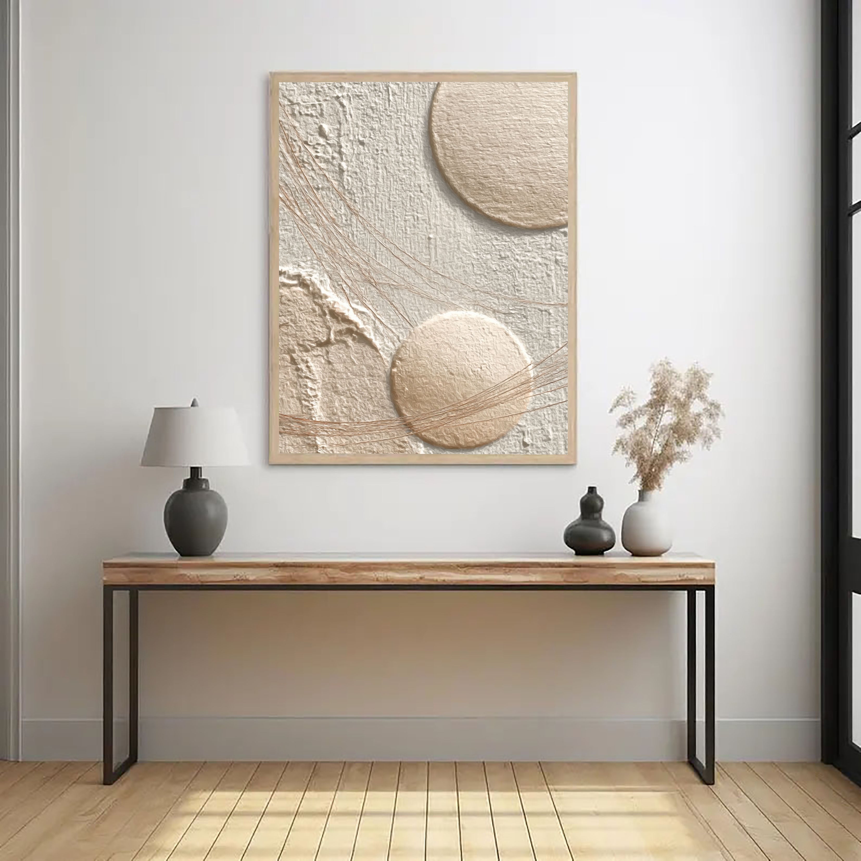 Textured Golden Minimalism | Beige Circle