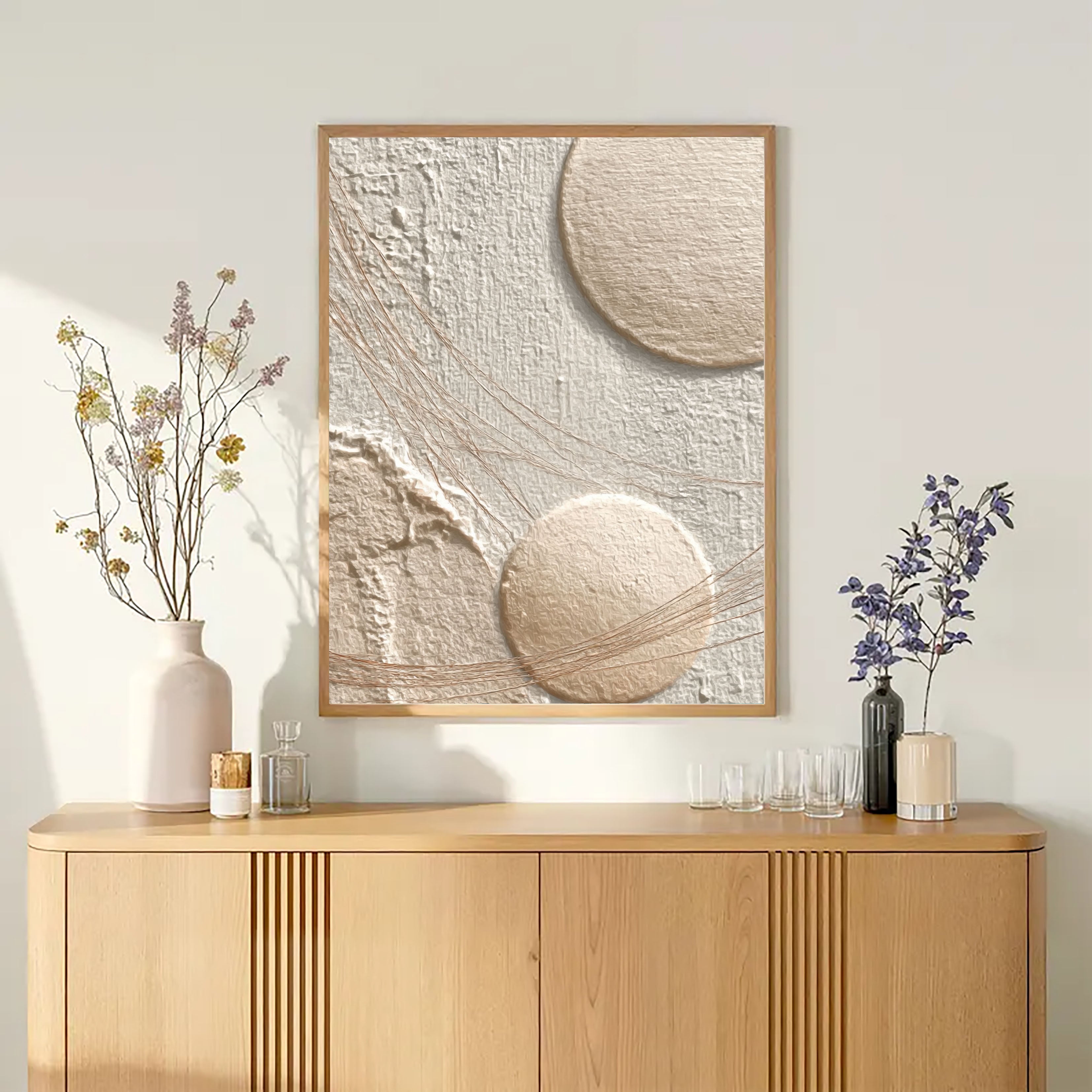 Textured Golden Minimalism | Beige Circle