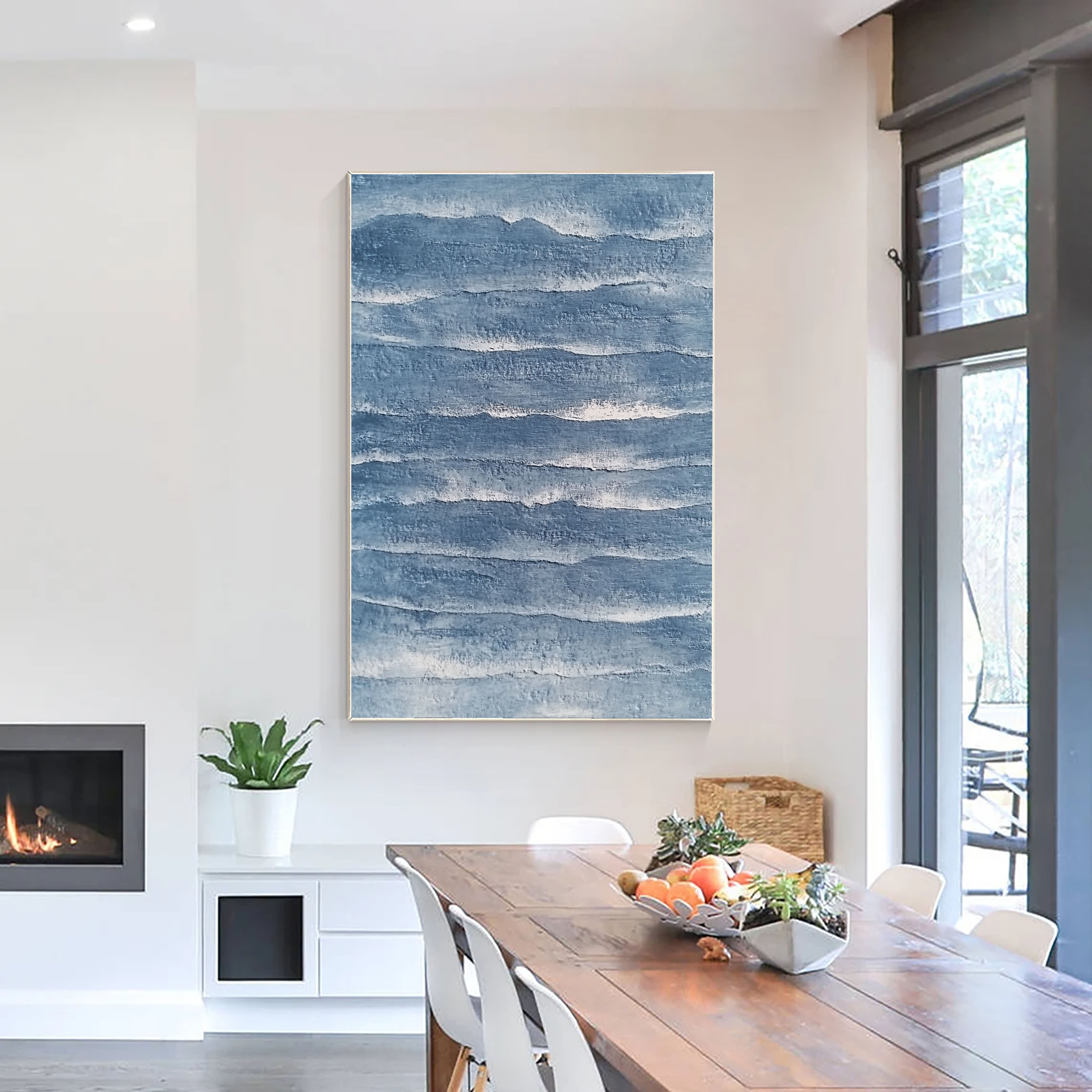 Textured Coastal Strata | Cerulean White