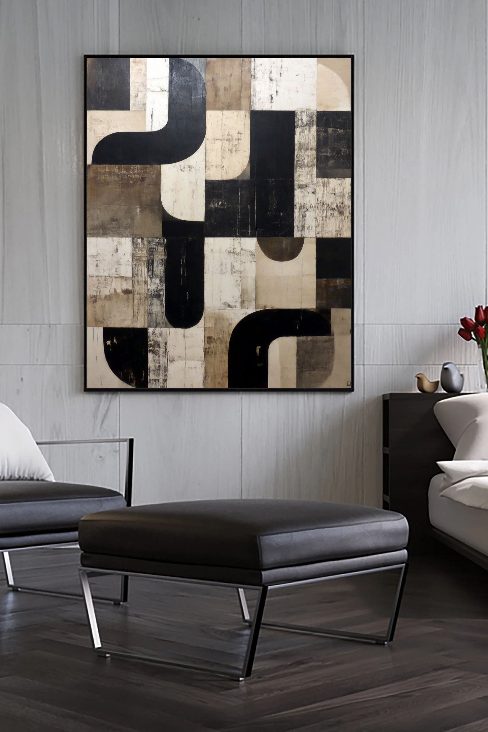 Textured Geometric Chic | Neutral Curve