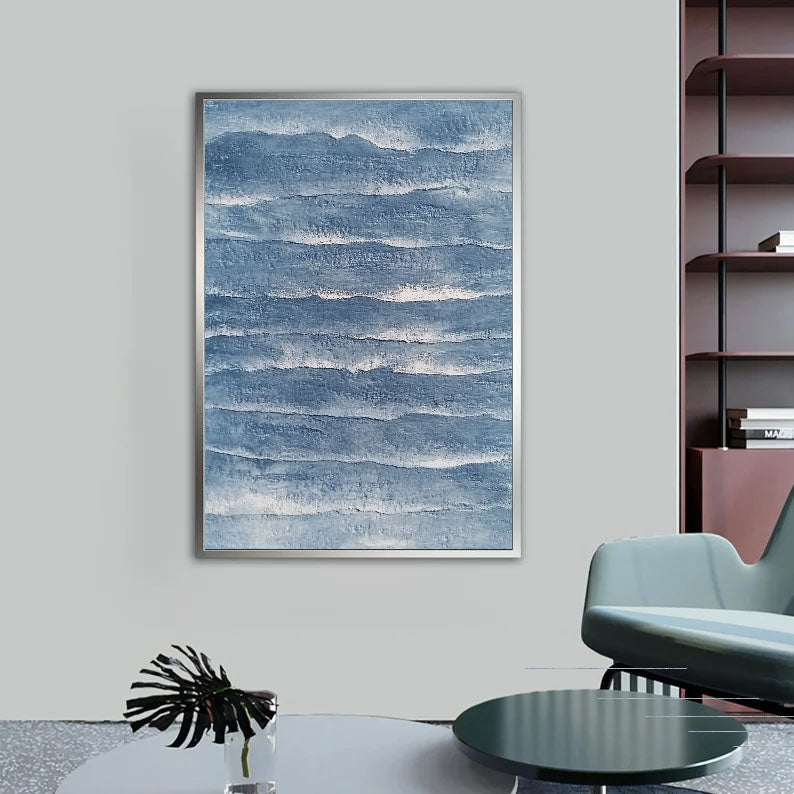 Textured Coastal Strata | Cerulean White