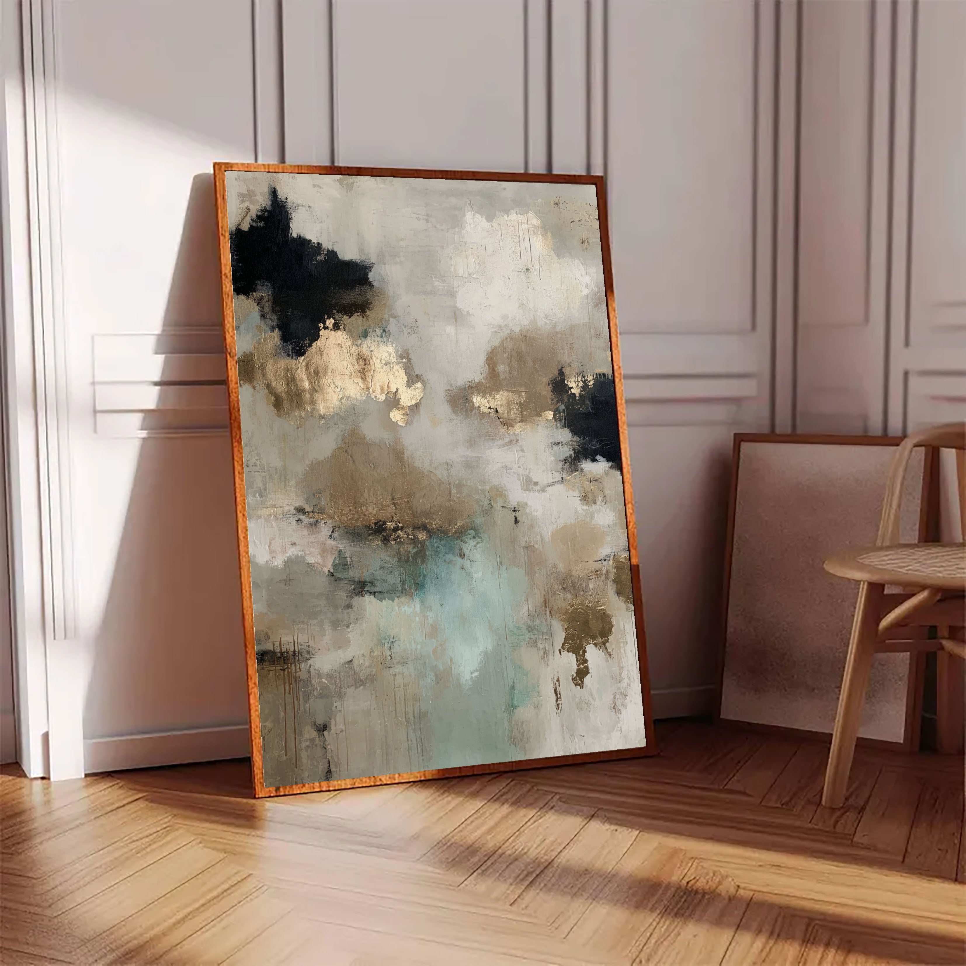 Textured Gilded Clouds | Mint Noir