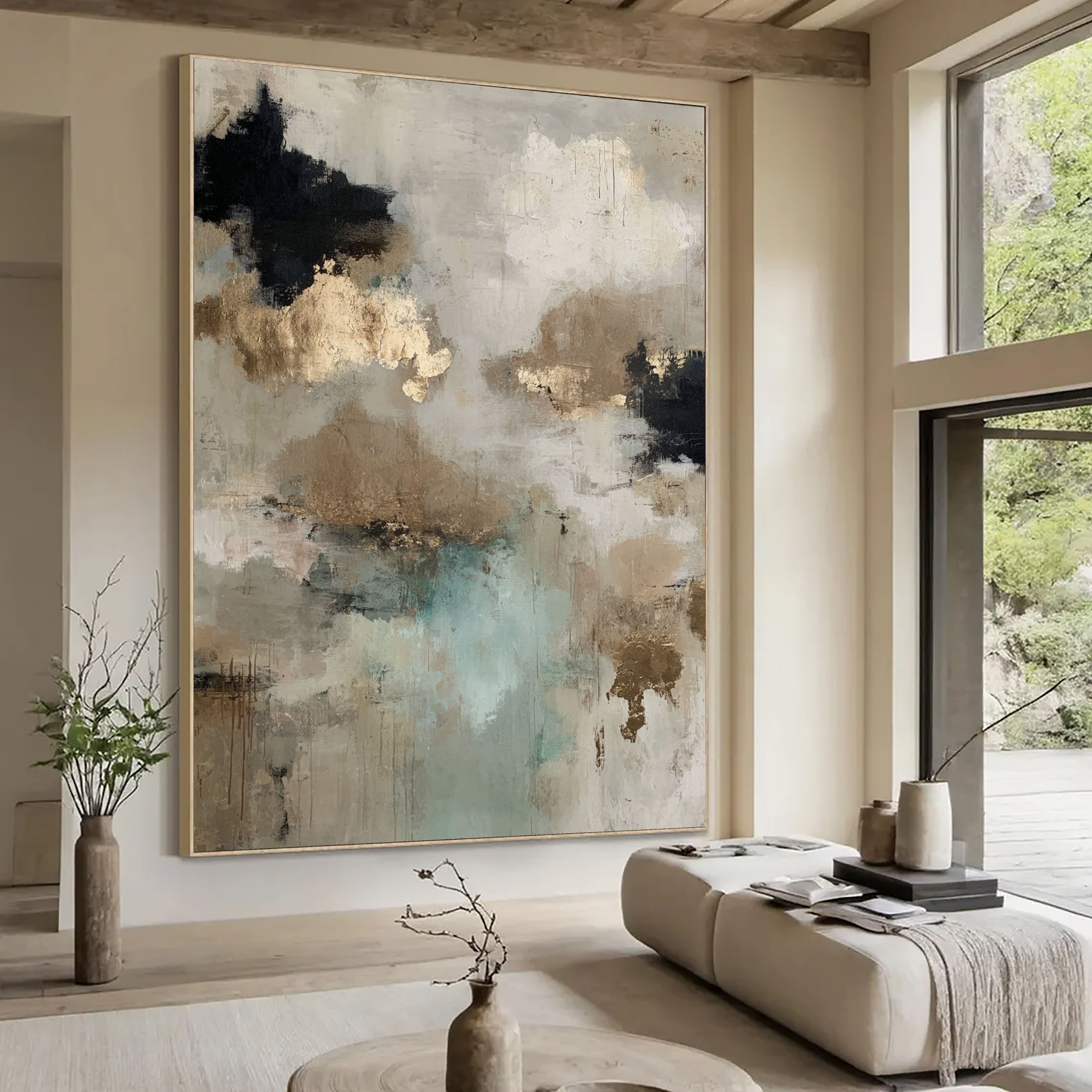 Textured Gilded Clouds | Mint Noir