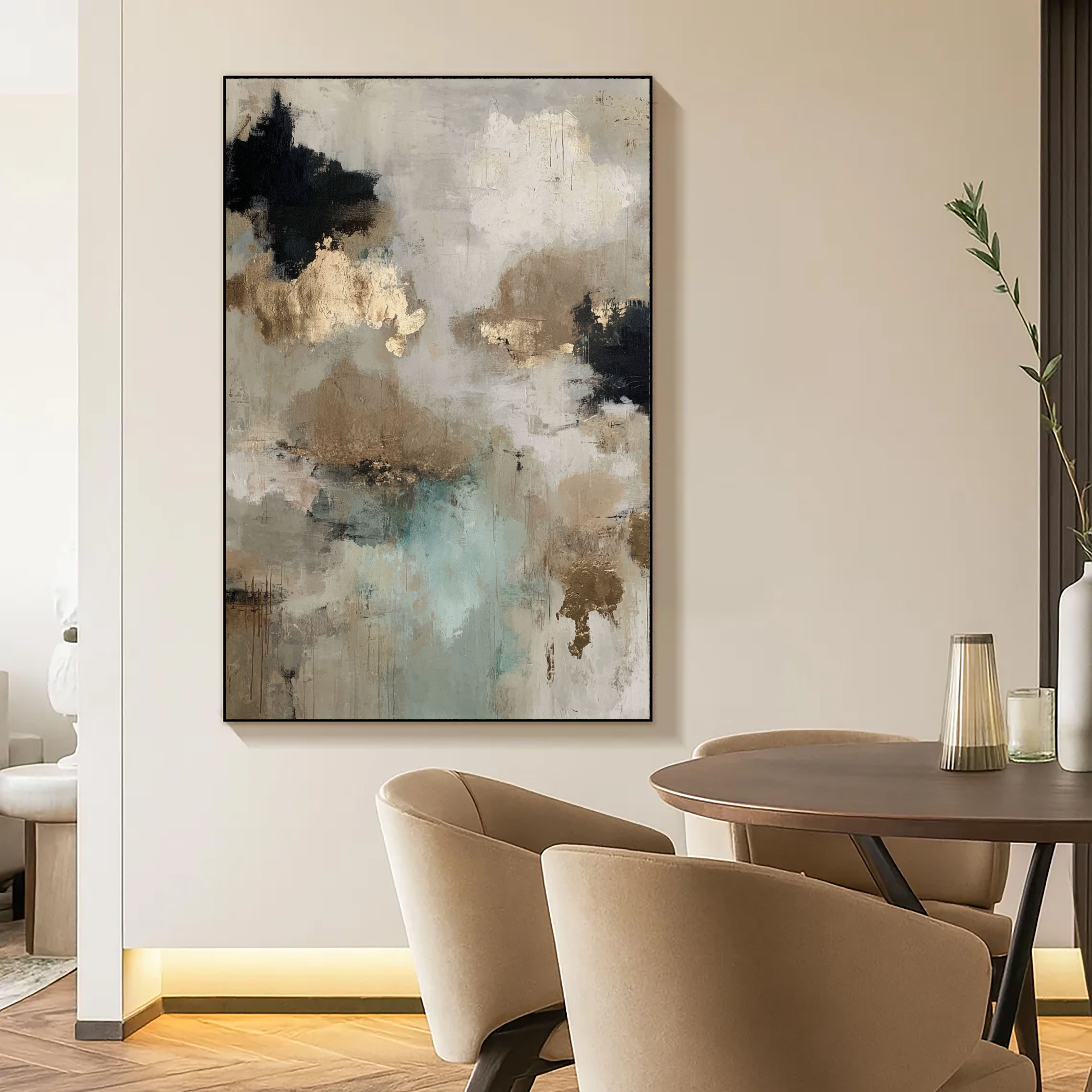 Textured Gilded Clouds | Mint Noir