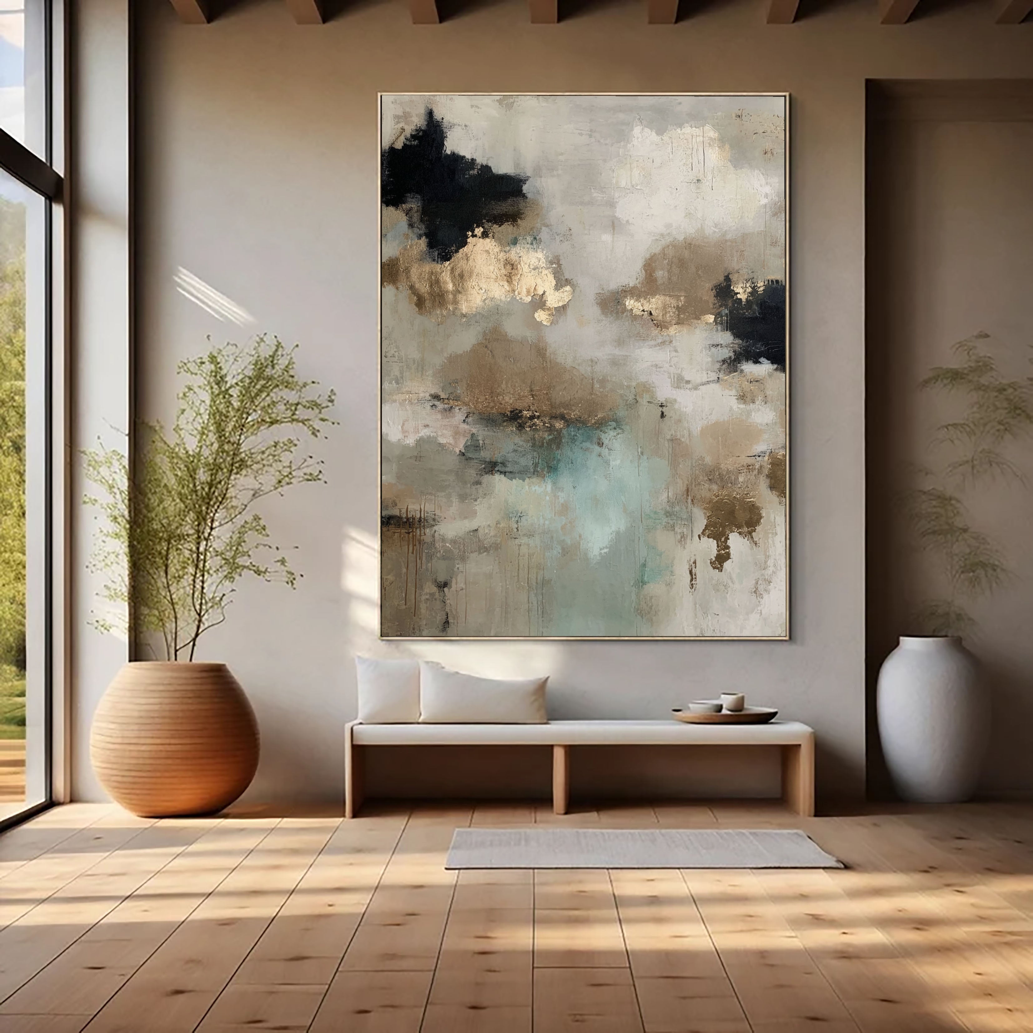 Textured Gilded Clouds | Mint Noir