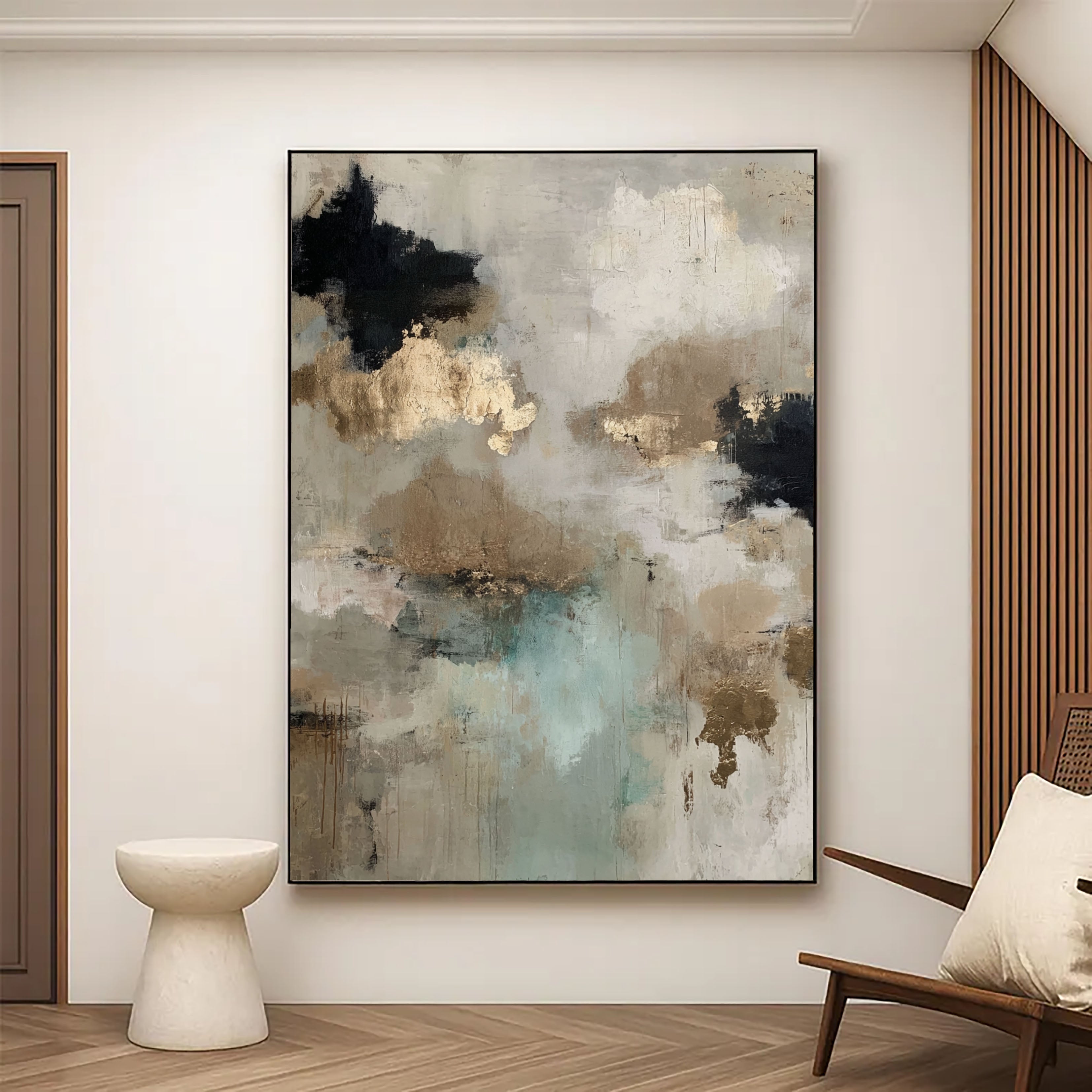 Textured Gilded Clouds | Mint Noir