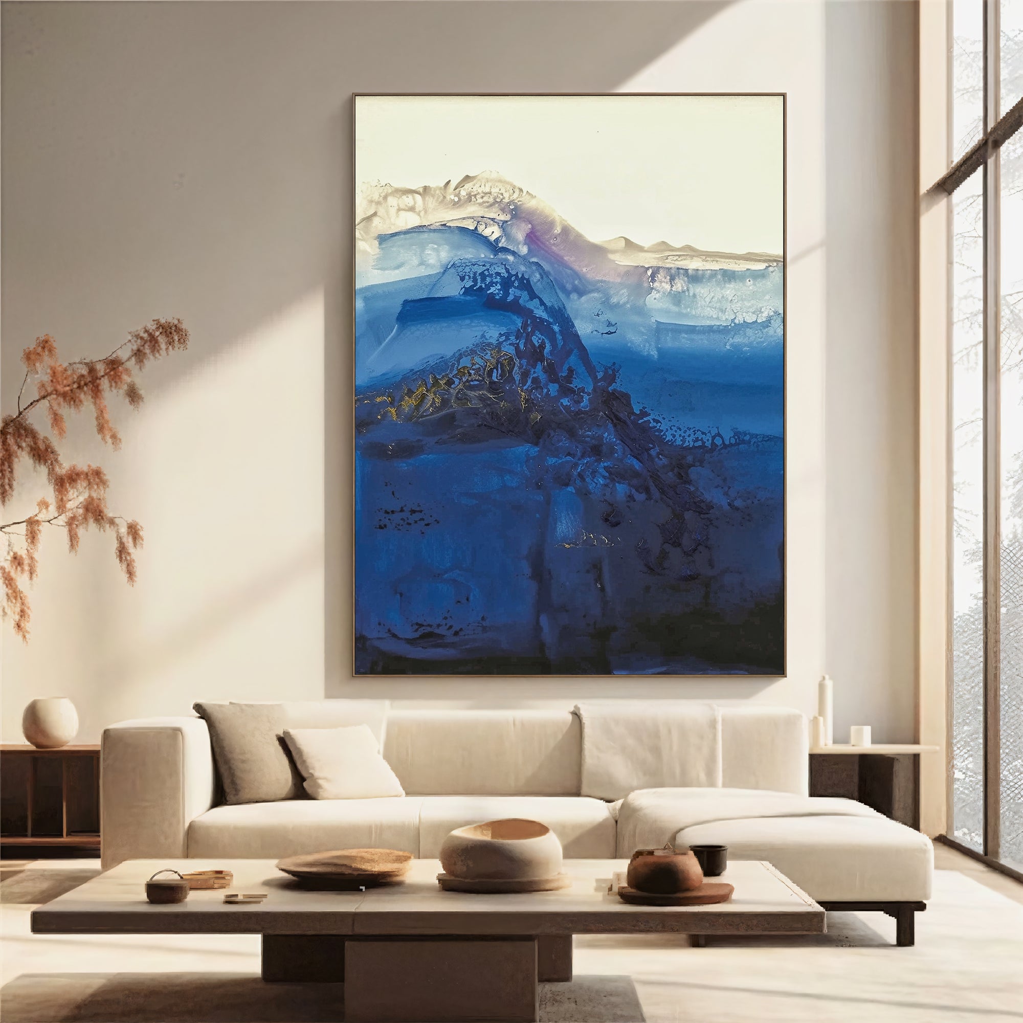 Textured Wave Opulence | Blue Gold