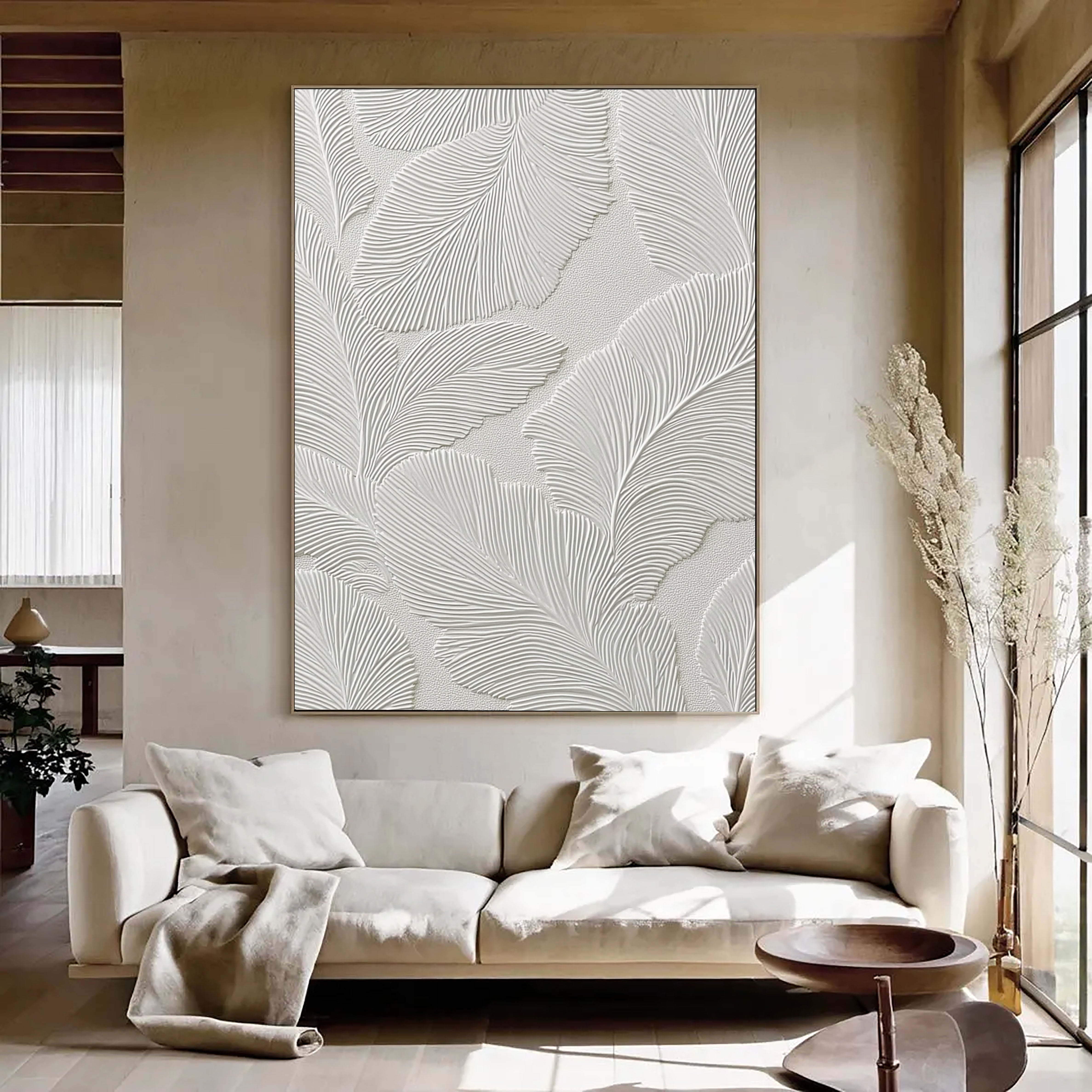 Textured Feather Grace | Ivory White