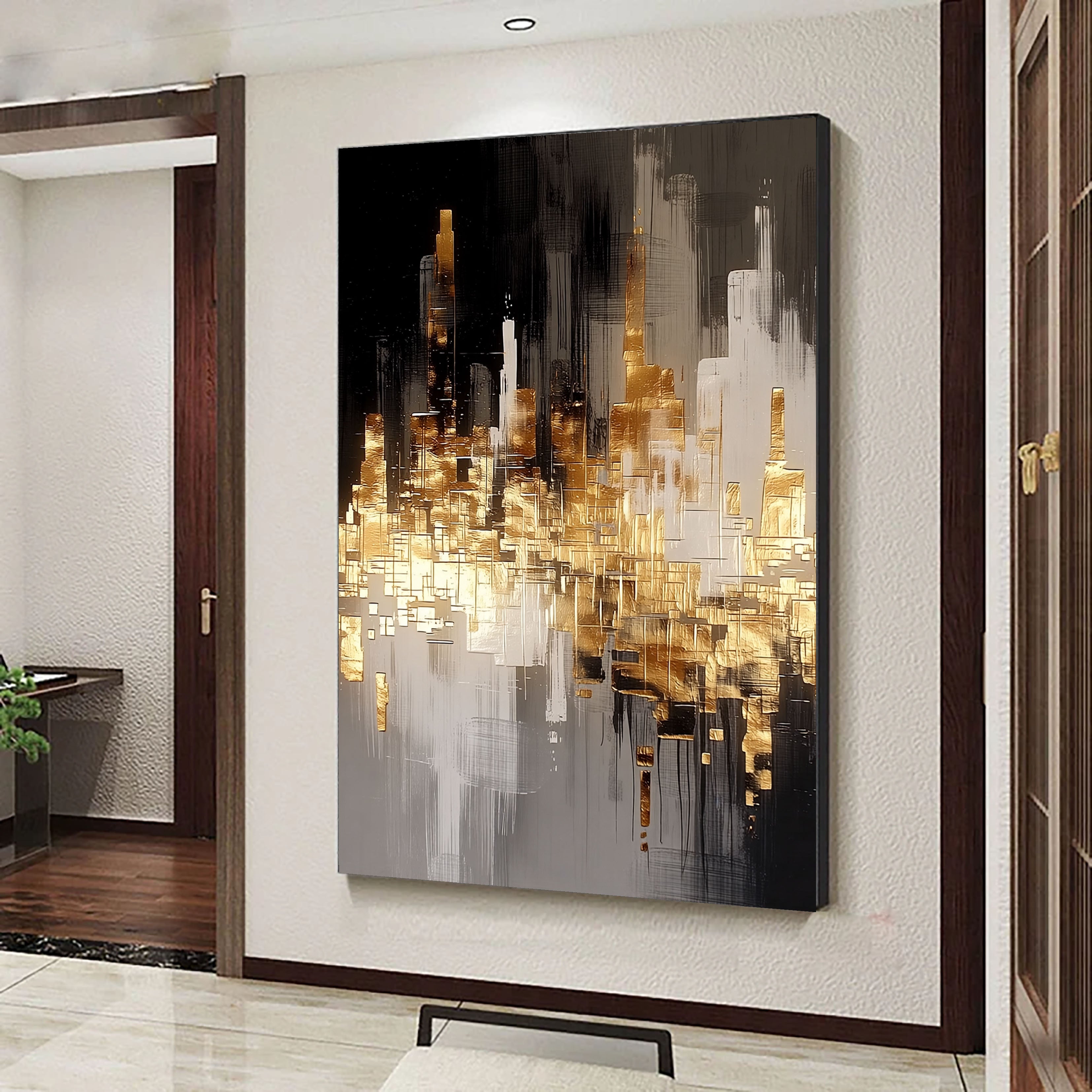 Gilded City Skyline | Night Reflections