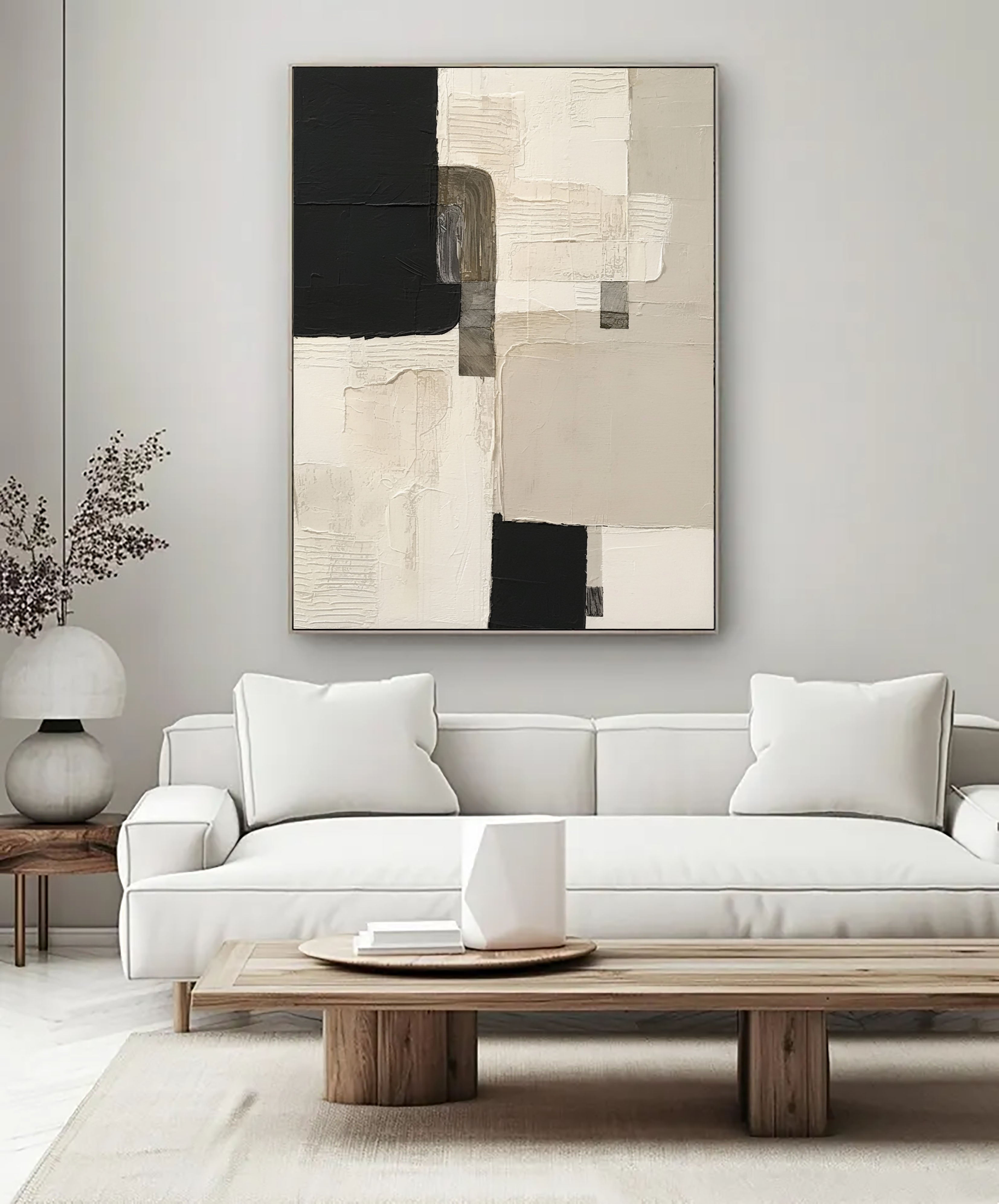 Textured Geometric Sophistication | Monochrome Blocks