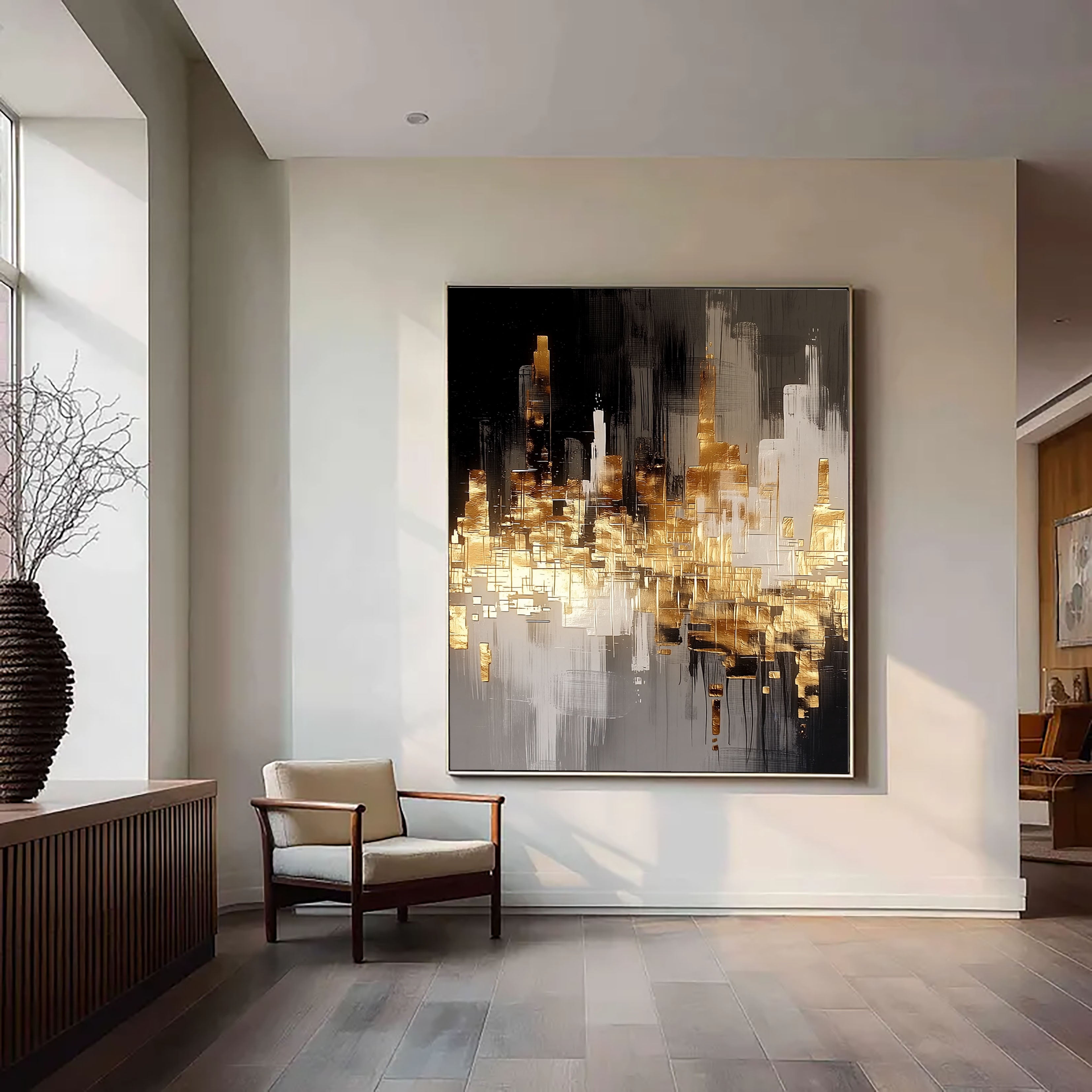 Gilded City Skyline | Night Reflections