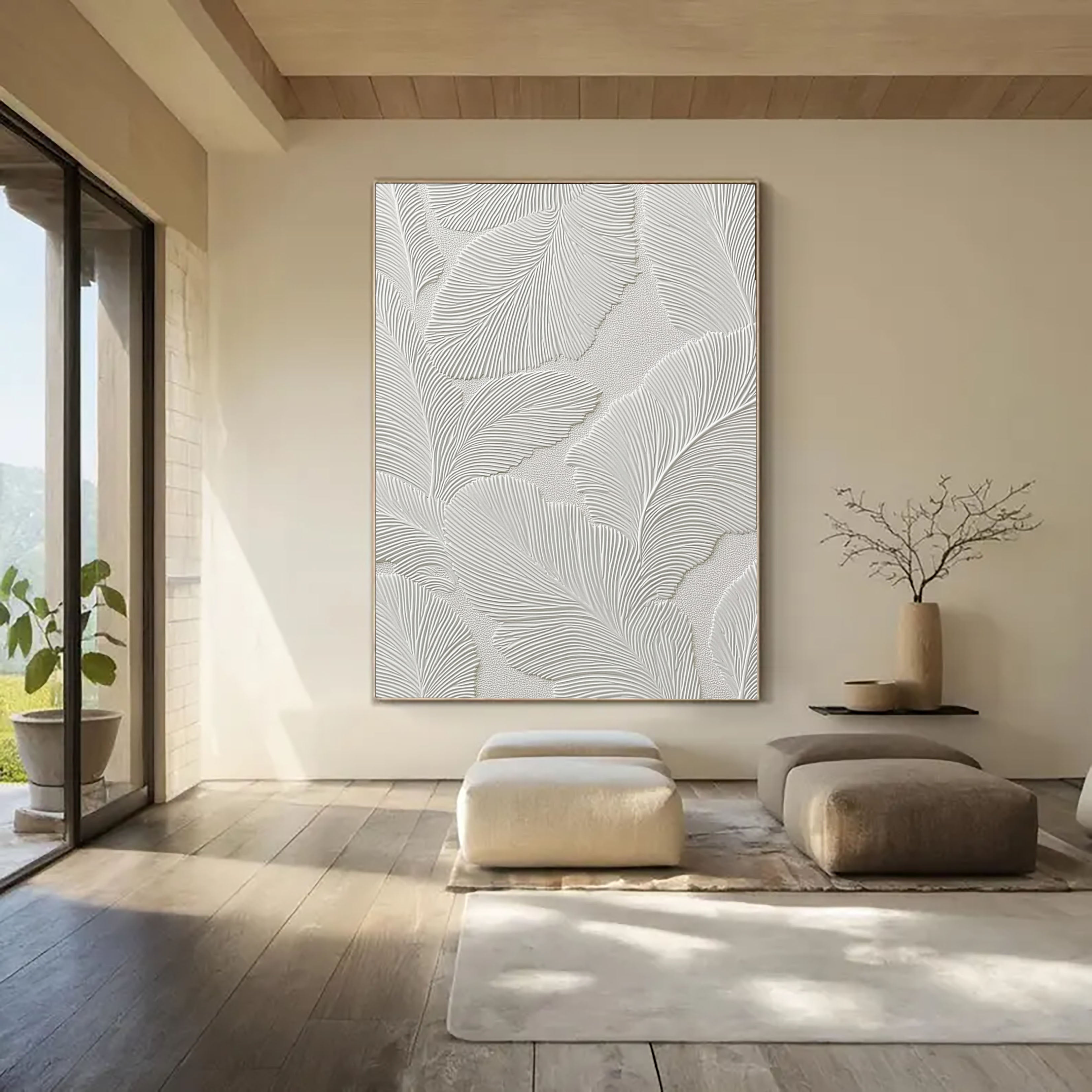 Textured Feather Grace | Ivory White