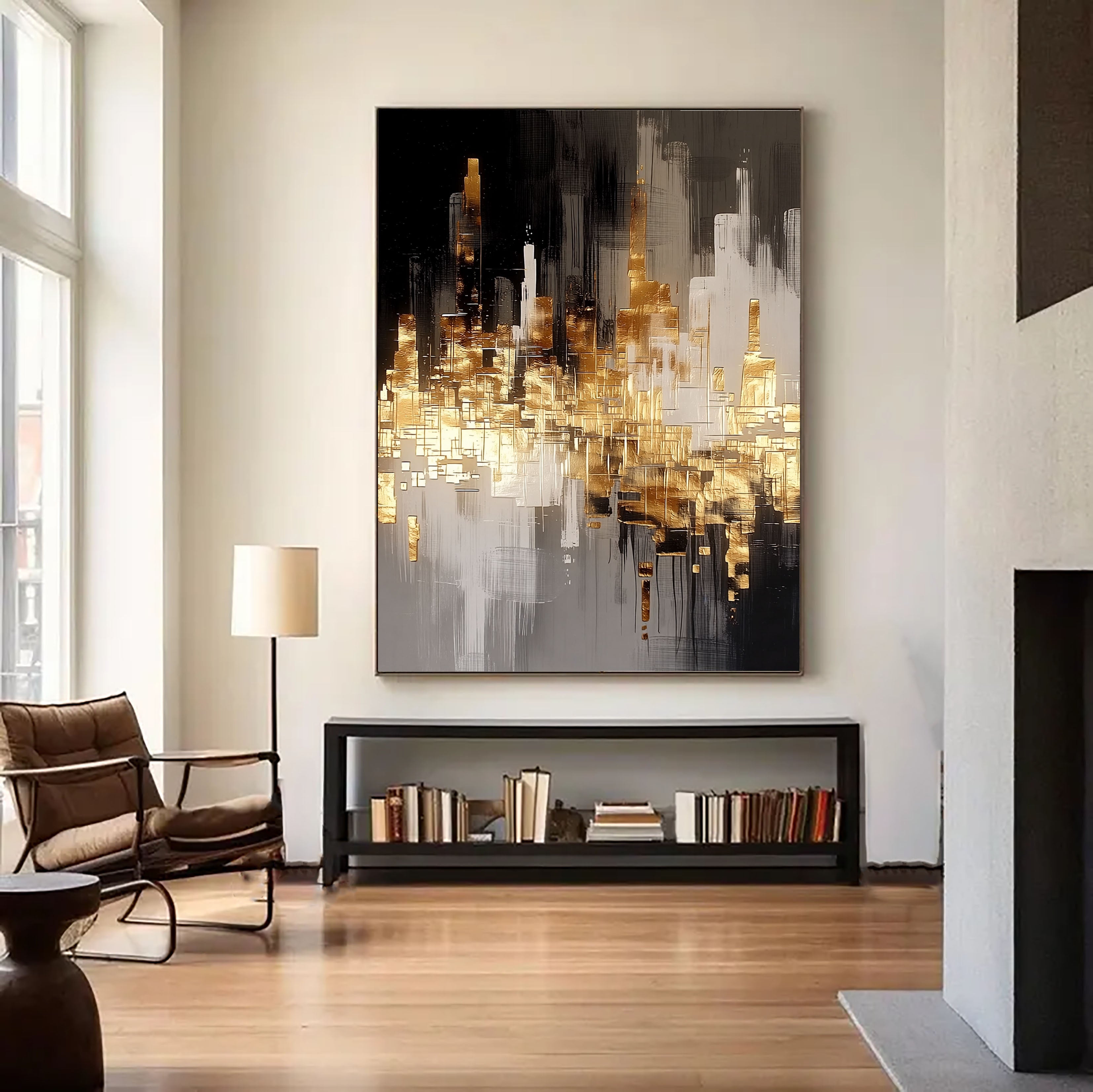 Gilded City Skyline | Night Reflections