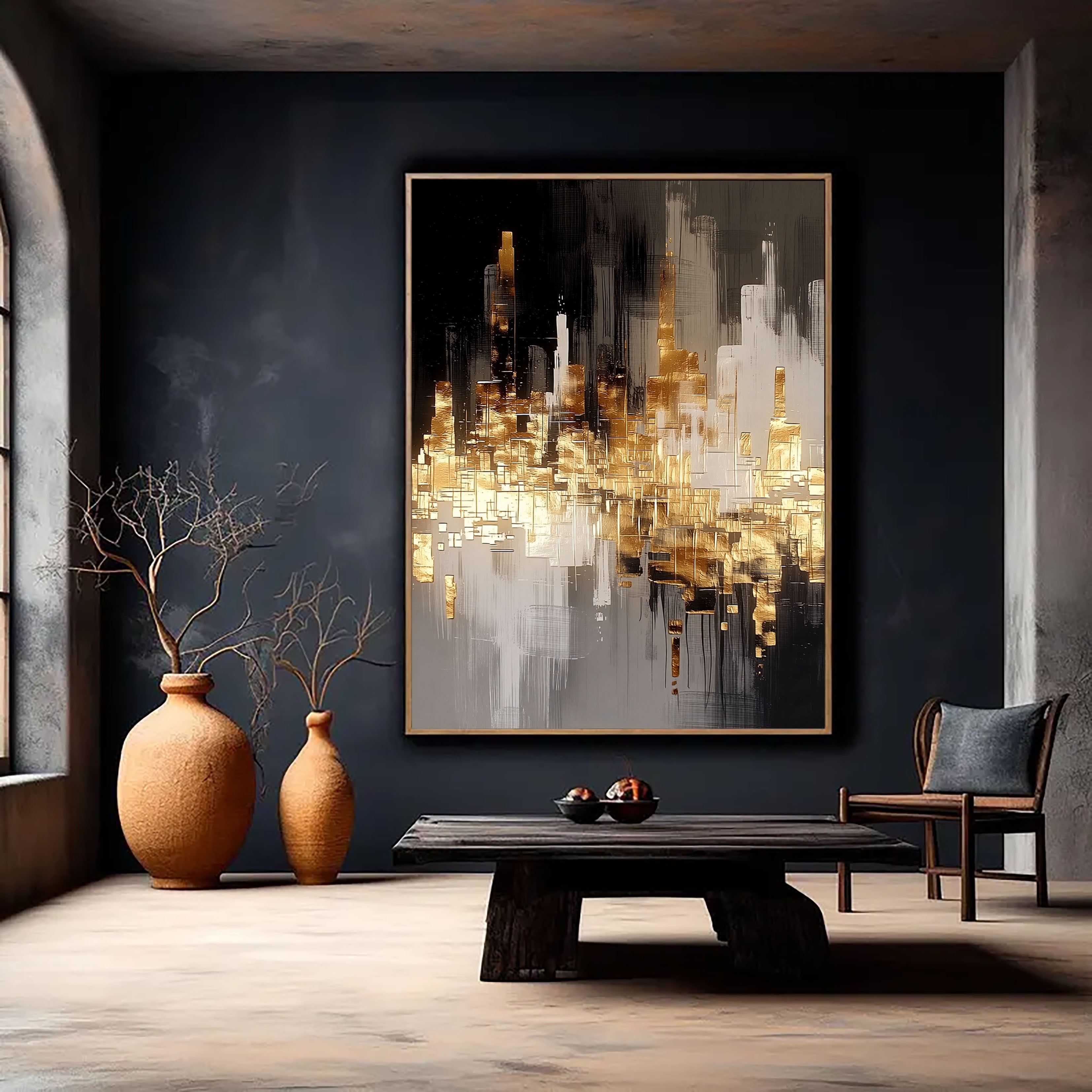 Gilded City Skyline | Night Reflections