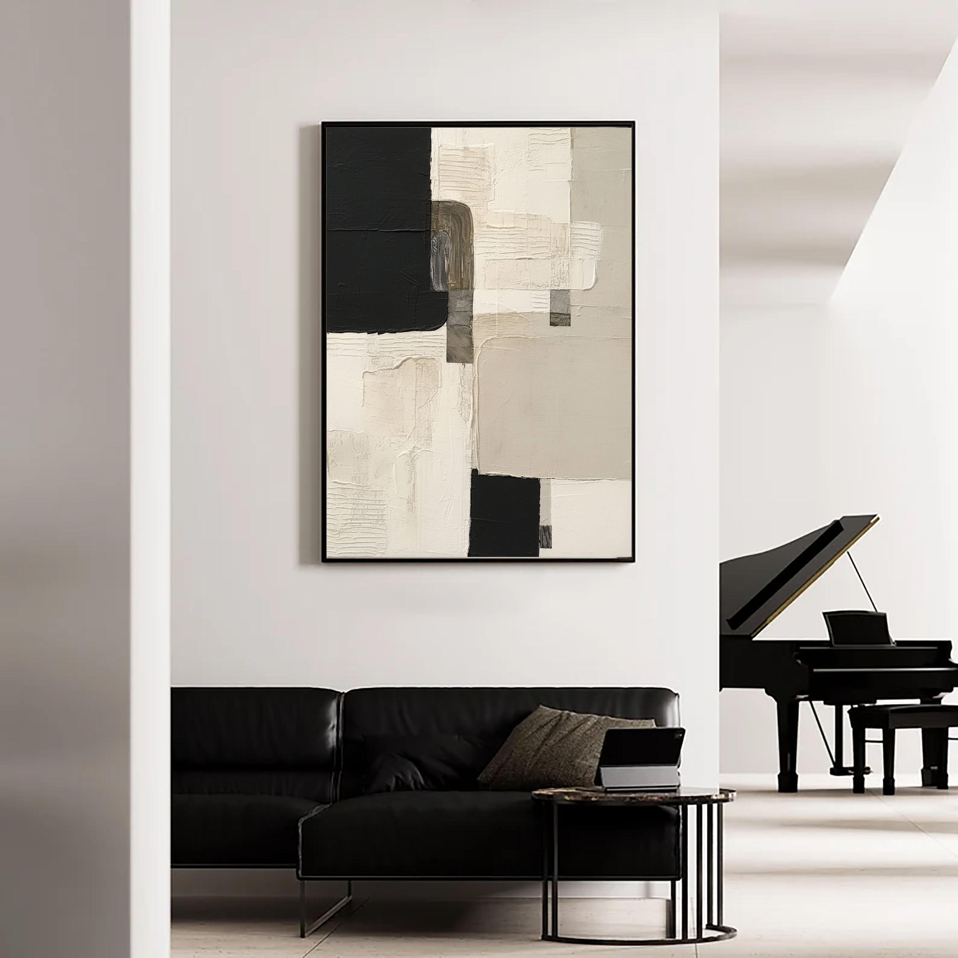 Textured Geometric Sophistication | Monochrome Blocks