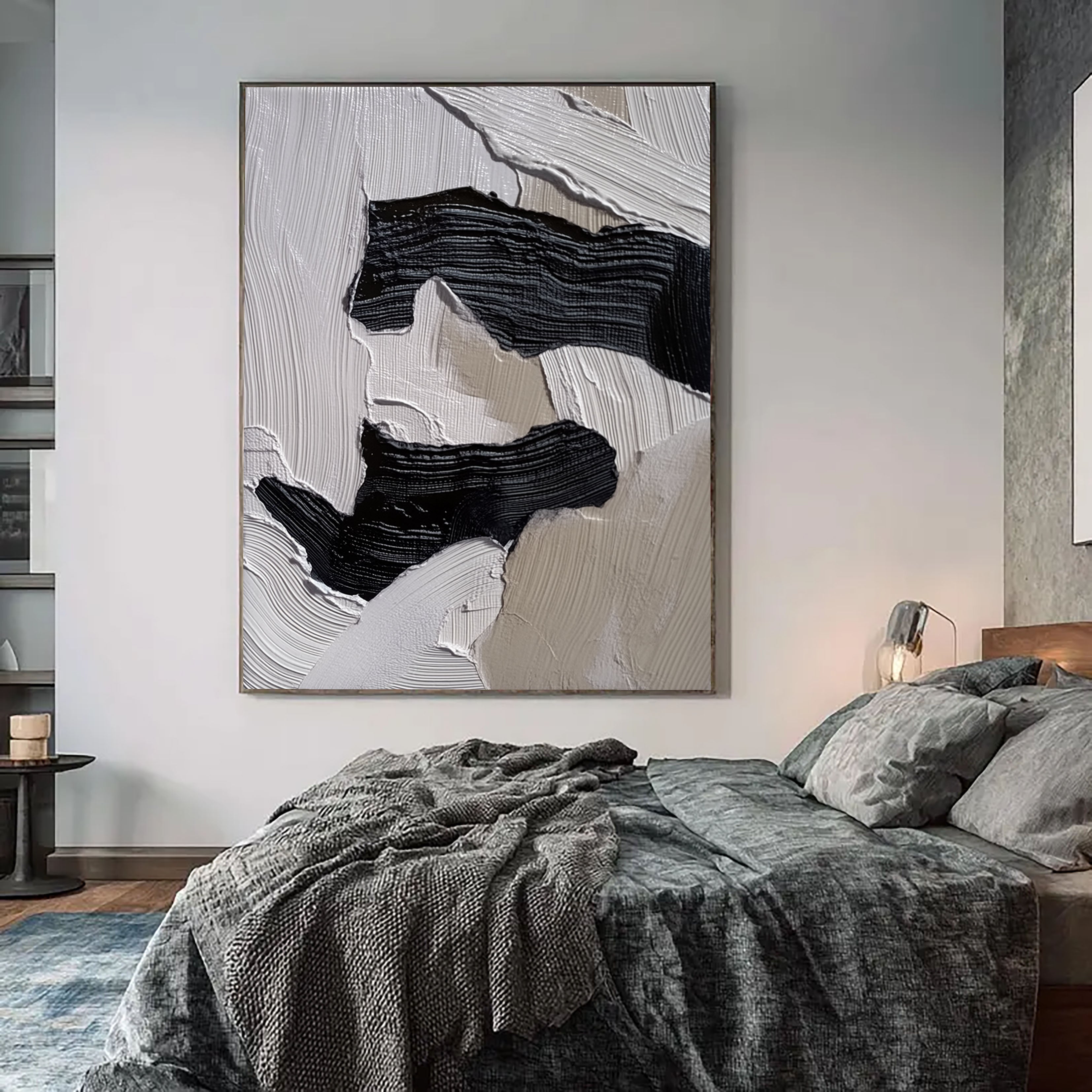Textured Abstract Shapes | Black Beige