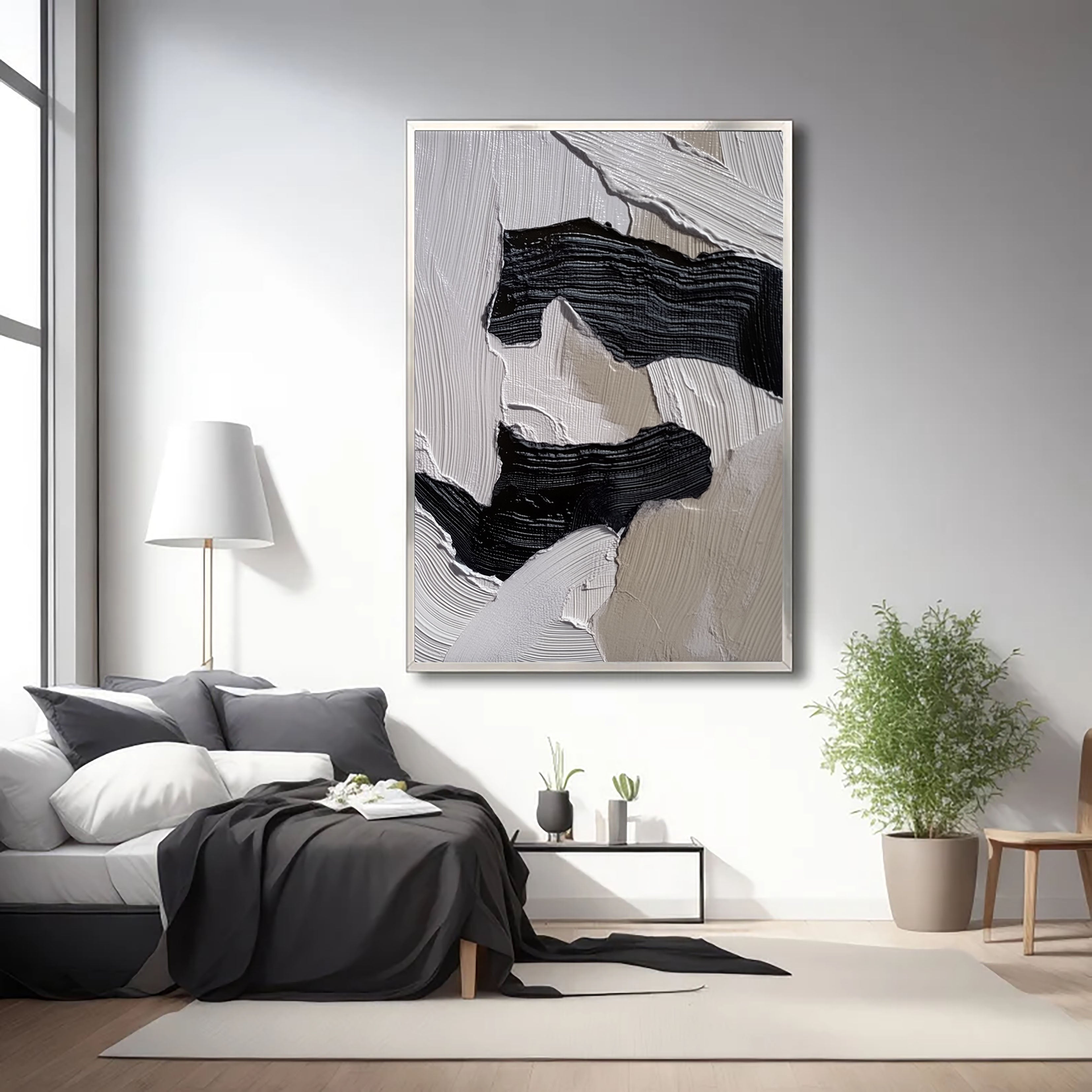 Textured Abstract Shapes | Black Beige