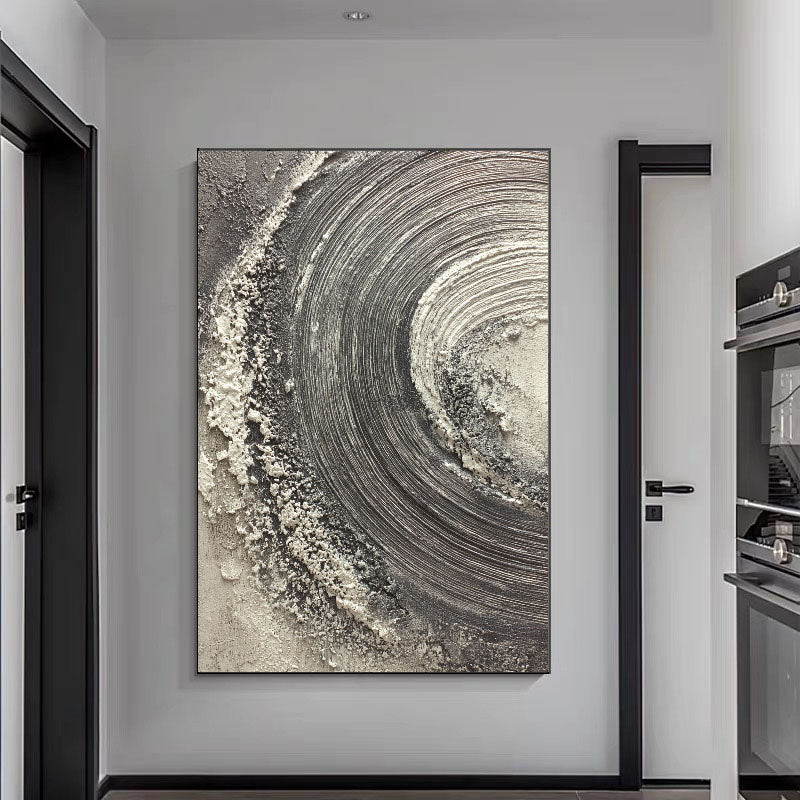 Textured Spiral Opulence | Monochrome Whorl