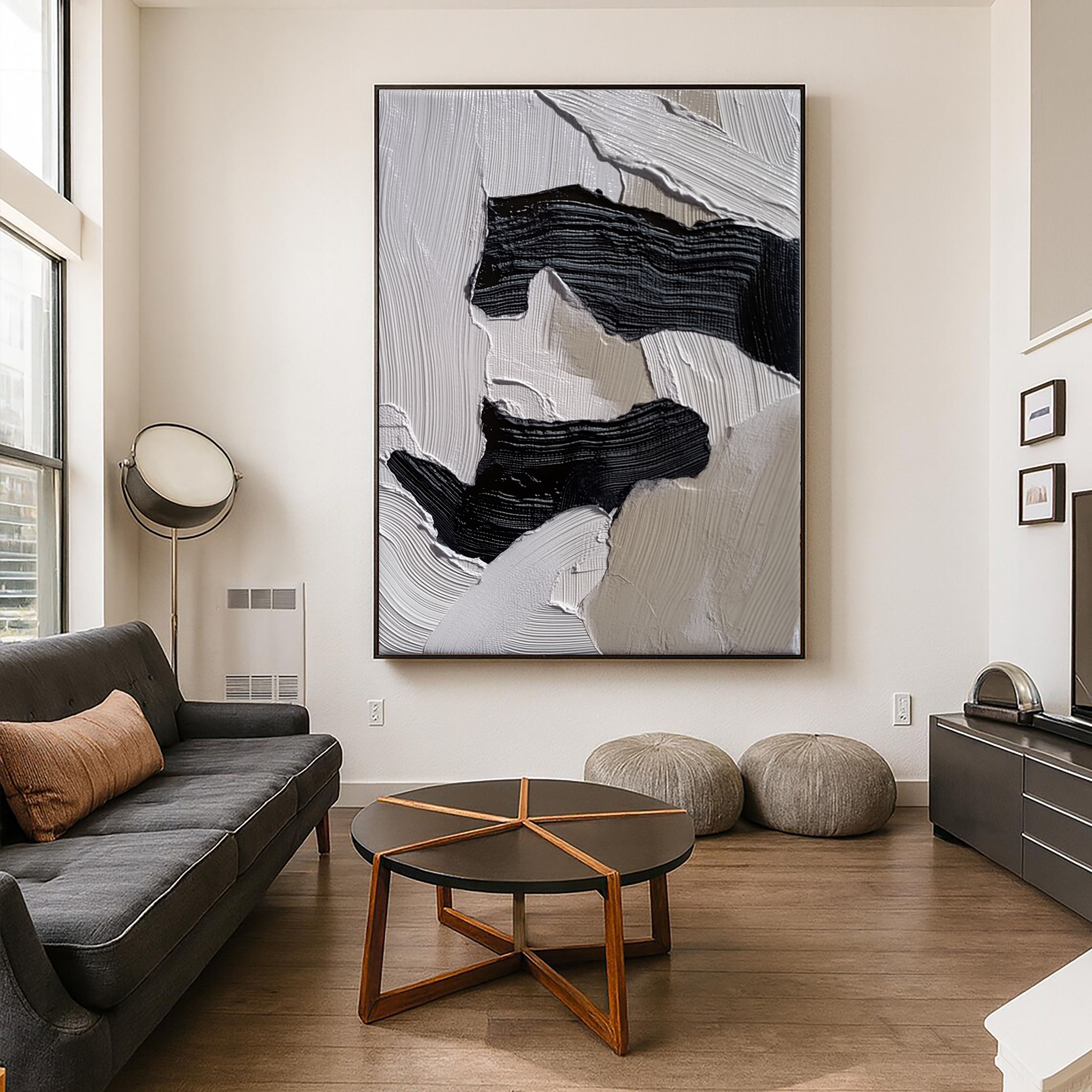 Textured Abstract Shapes | Black Beige