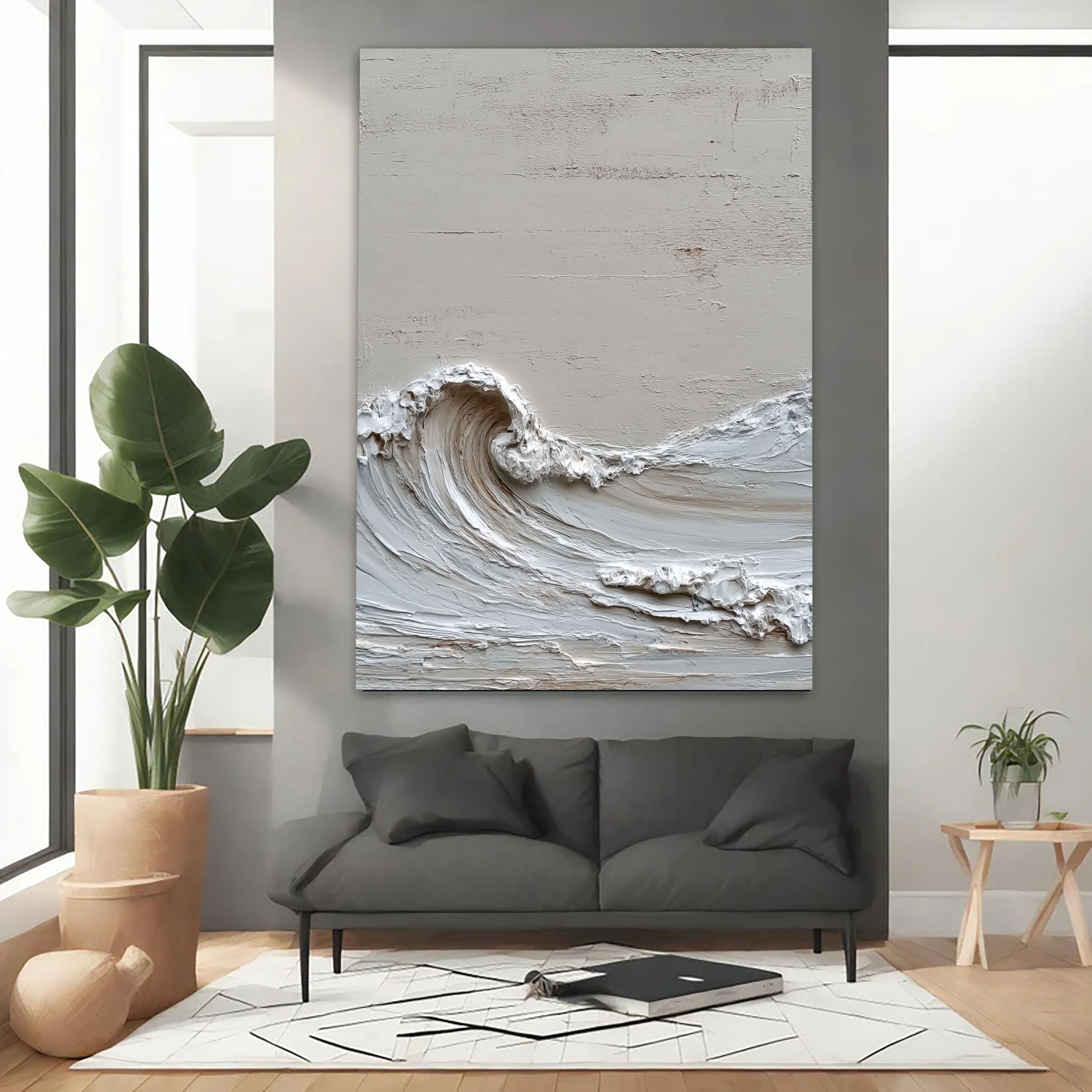 Textured Wave Splendor | Cream Crests