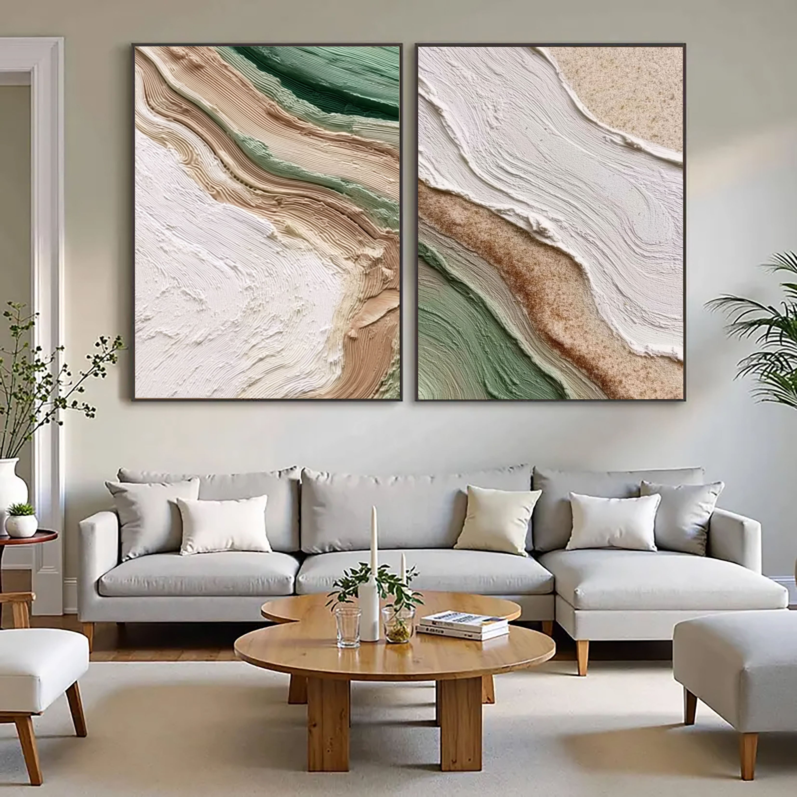 Organische Texturwellen | Salbeigrün