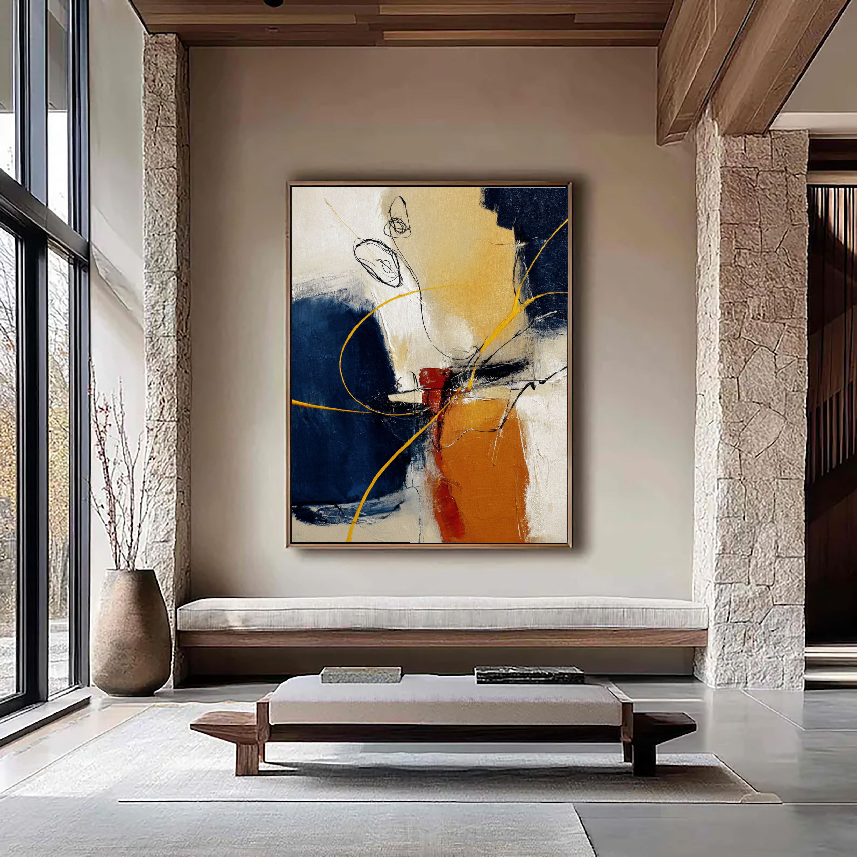 Textured Abstract Forms | Indigo Amber