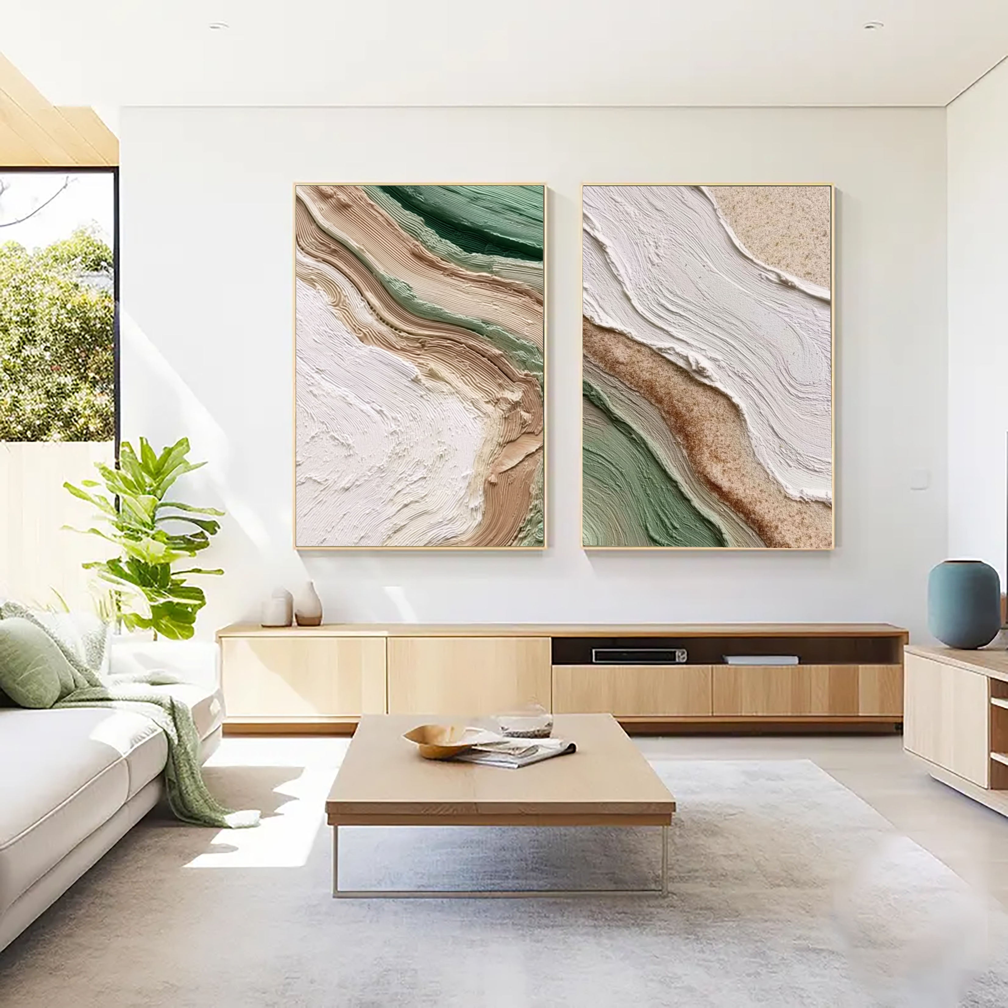 Organische Texturwellen | Salbeigrün