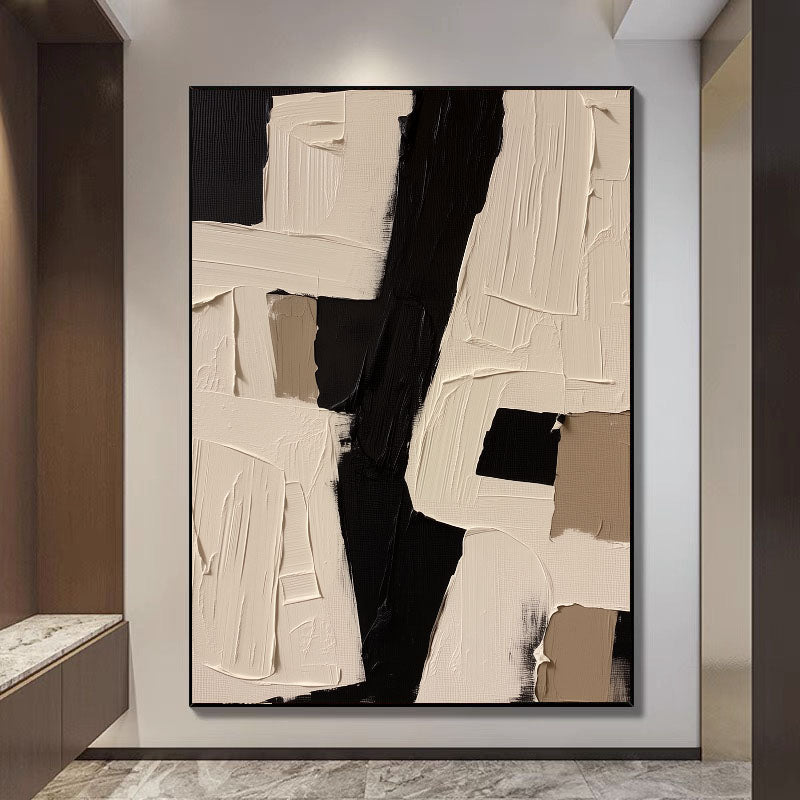 Textured Geometric Blocks | Black Taupe