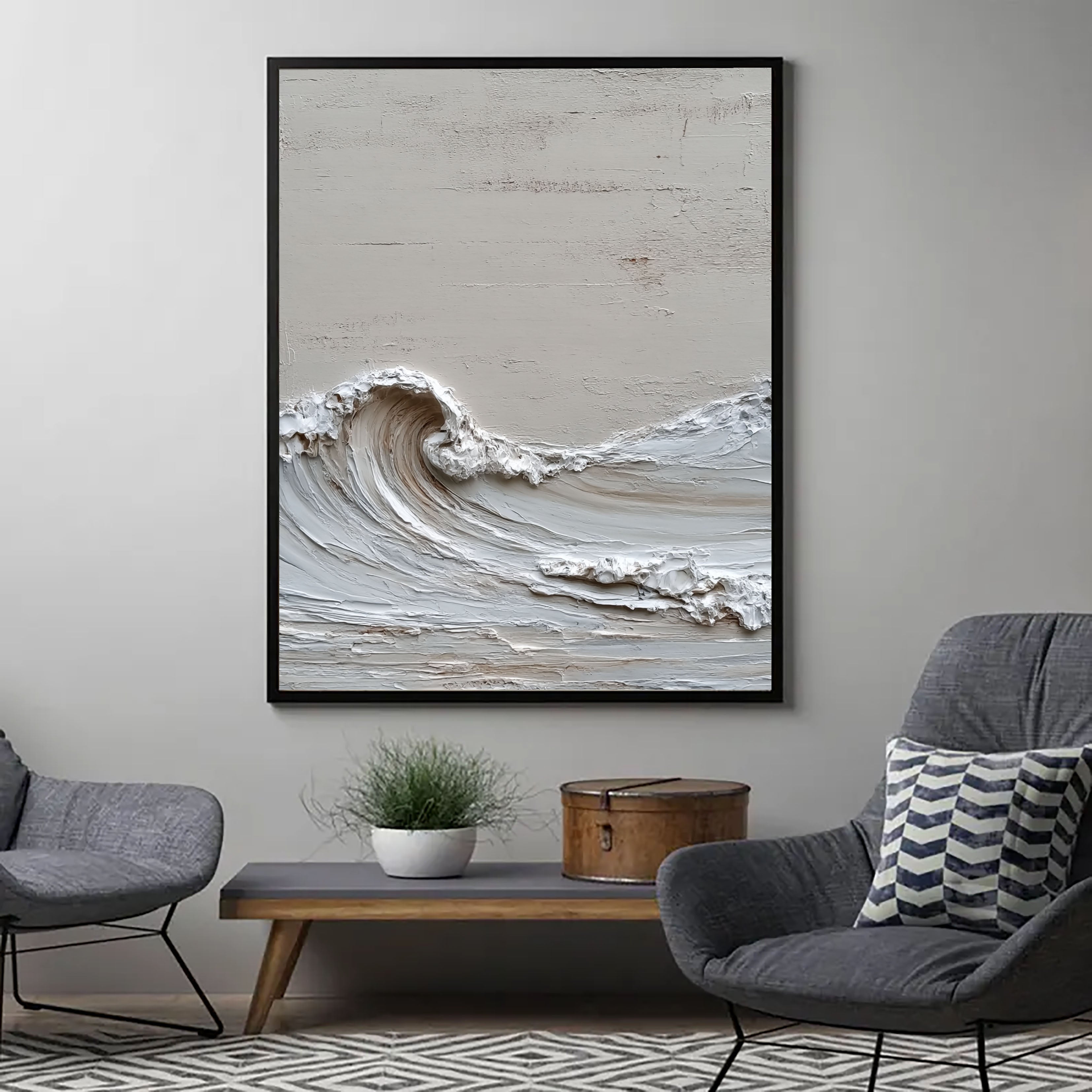 Textured Wave Splendor | Cream Crests