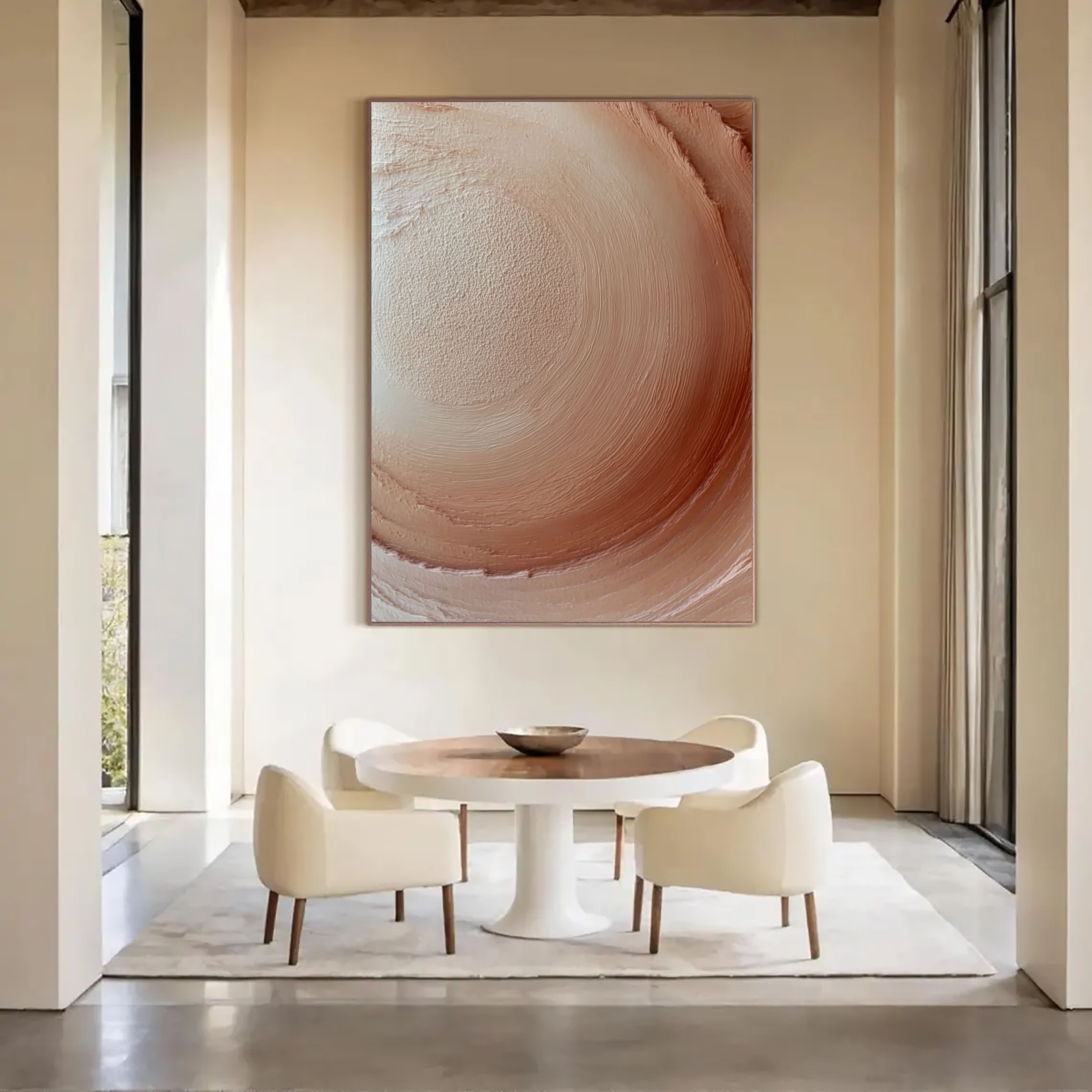 Textured Spiral Warmth | Blush Beige