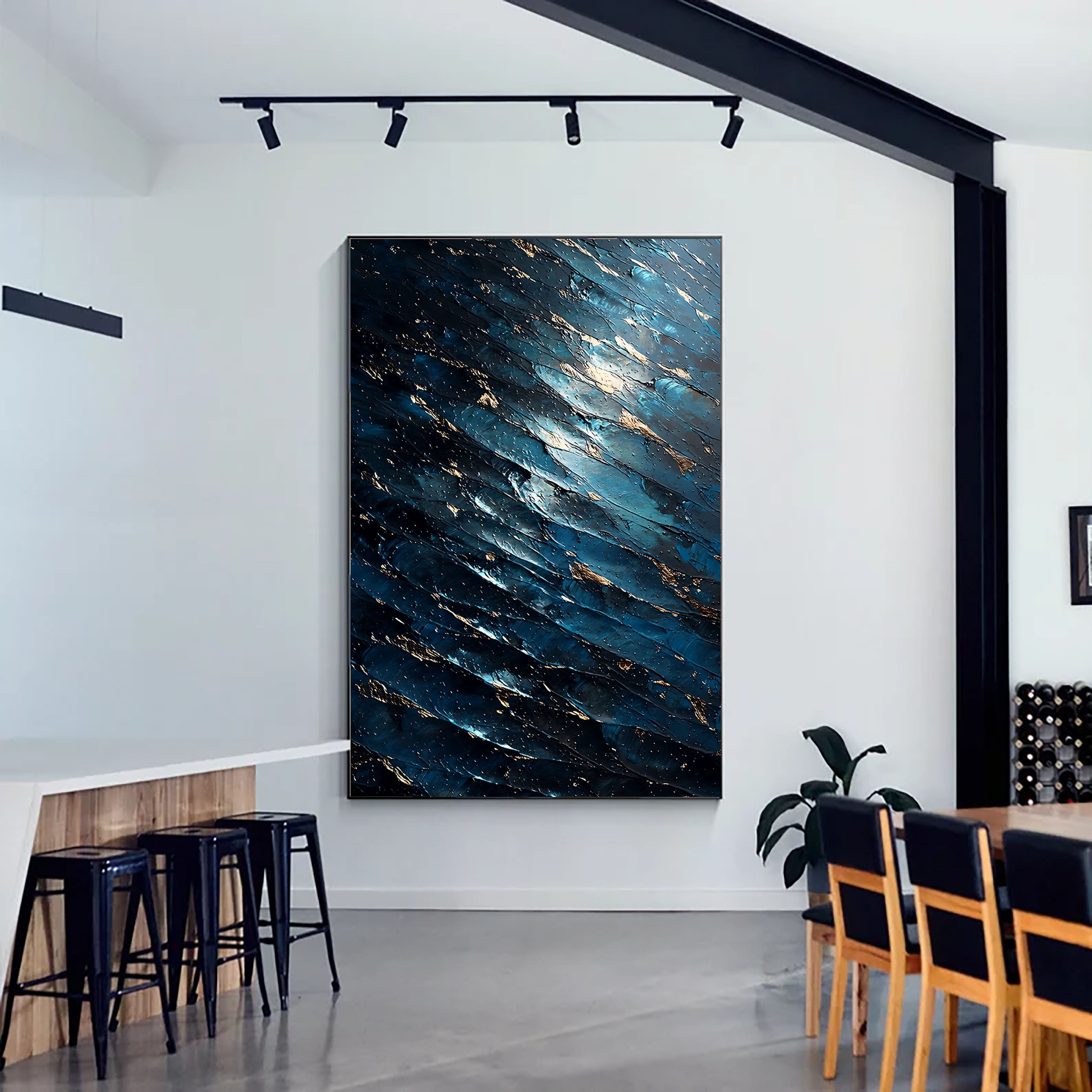 Textured Midnight Tide | Gilded Ripples
