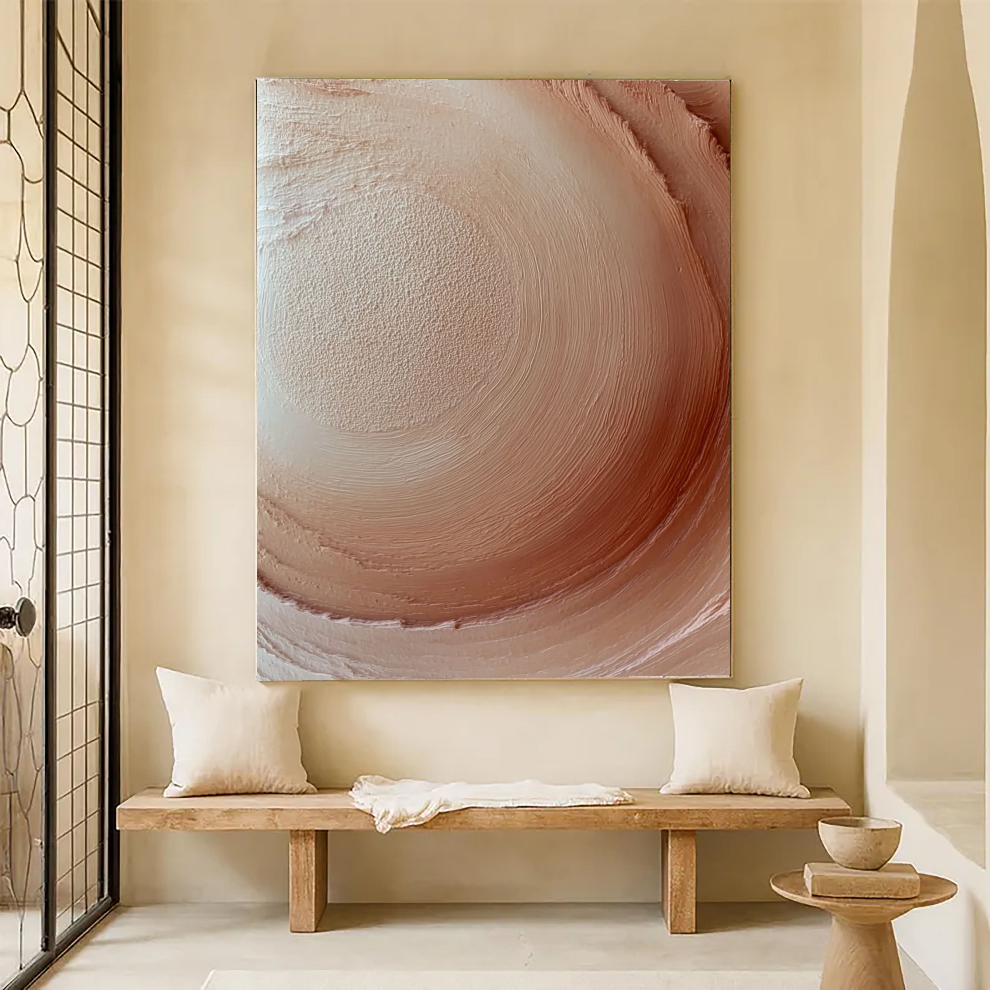Textured Spiral Warmth | Blush Beige