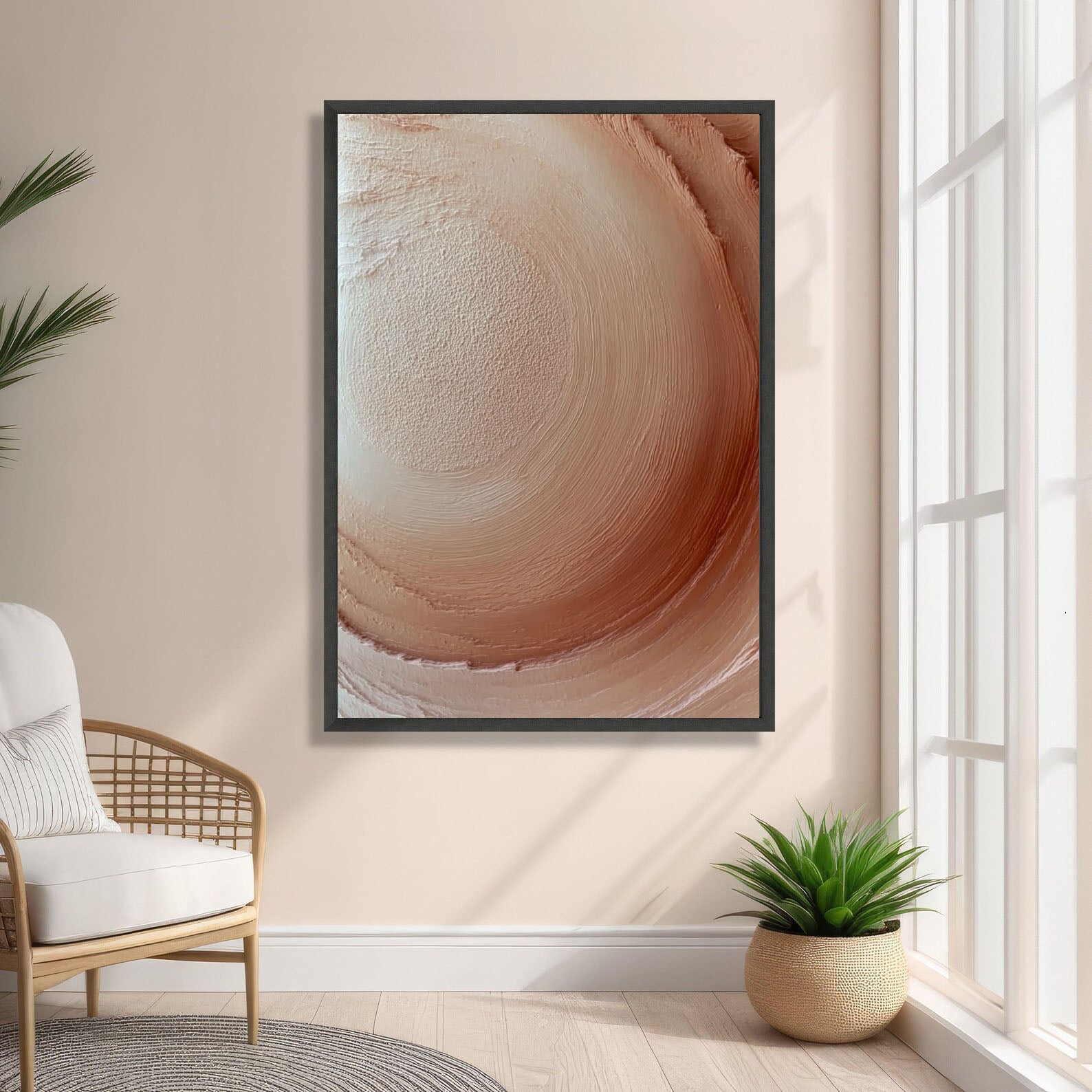 Textured Spiral Warmth | Blush Beige