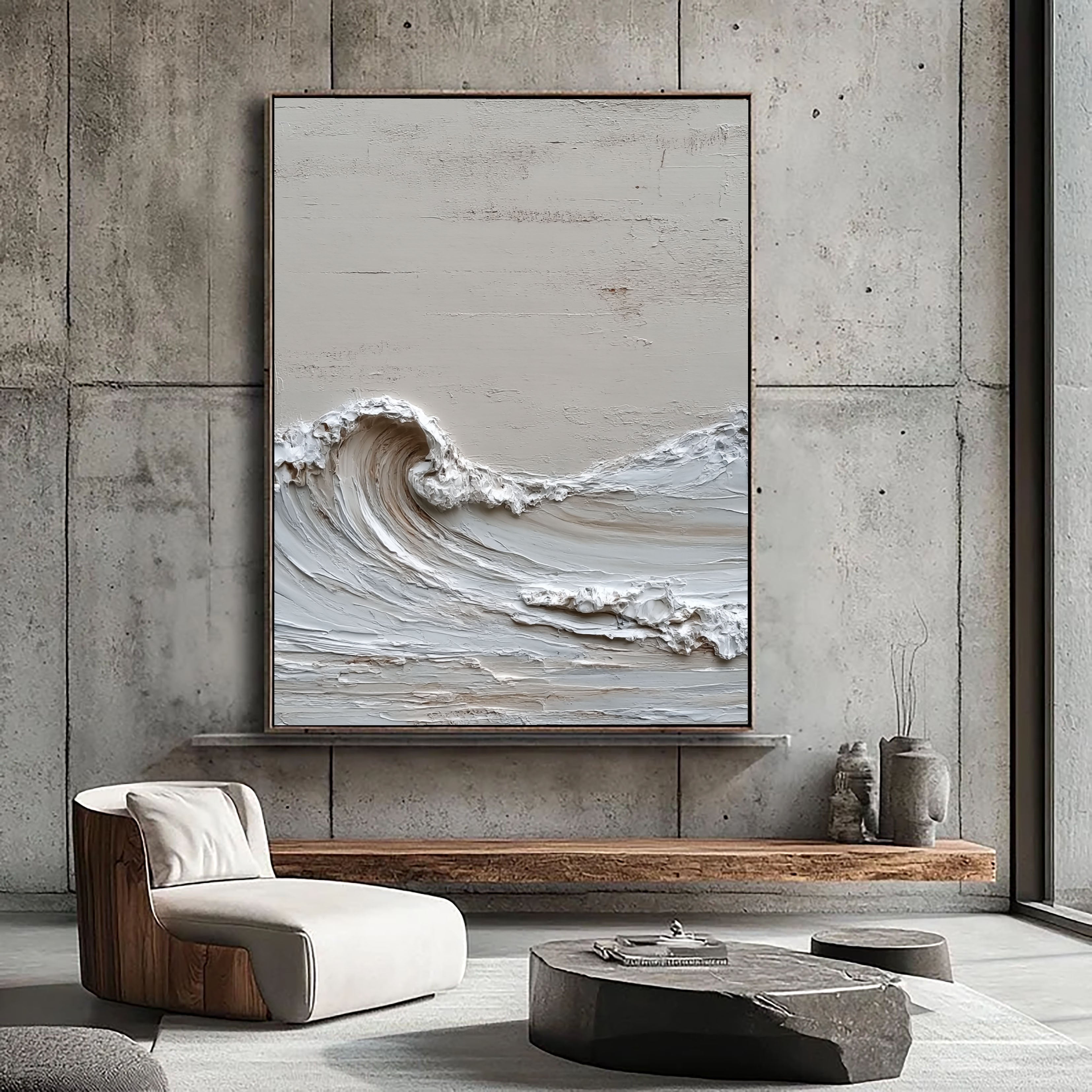 Textured Wave Splendor | Cream Crests