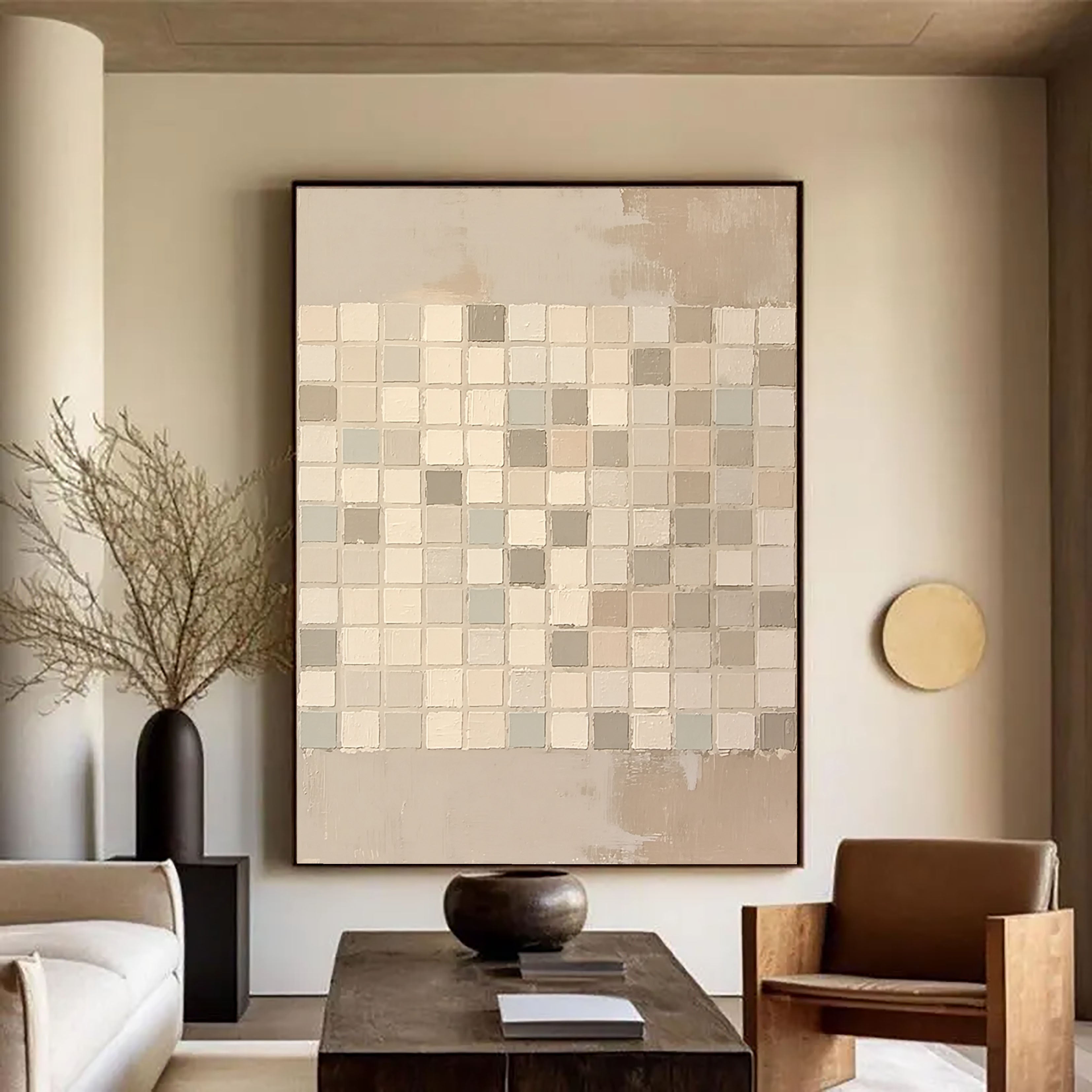Neutral Grid Serenity | Mosaic Hues