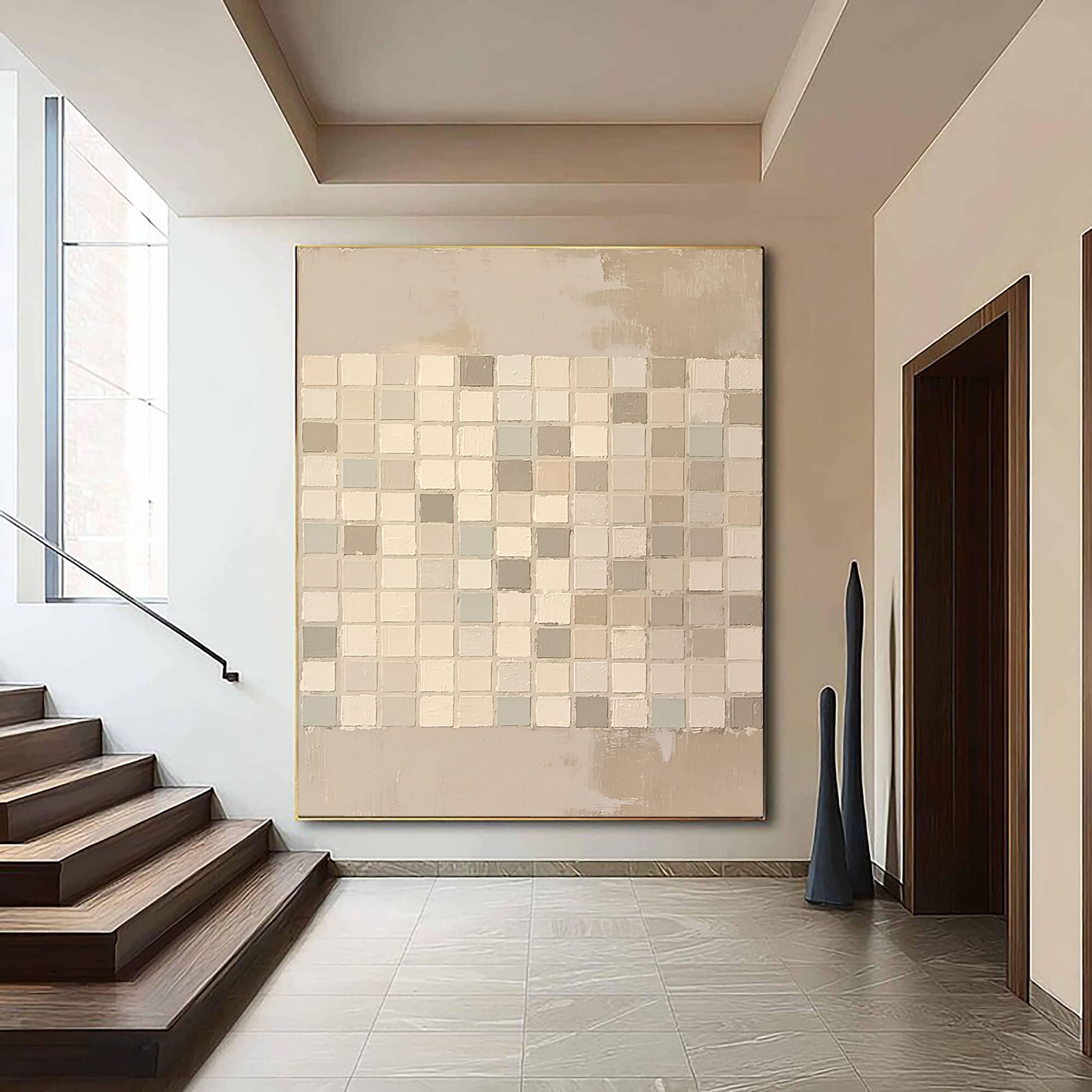 Neutral Grid Serenity | Mosaic Hues