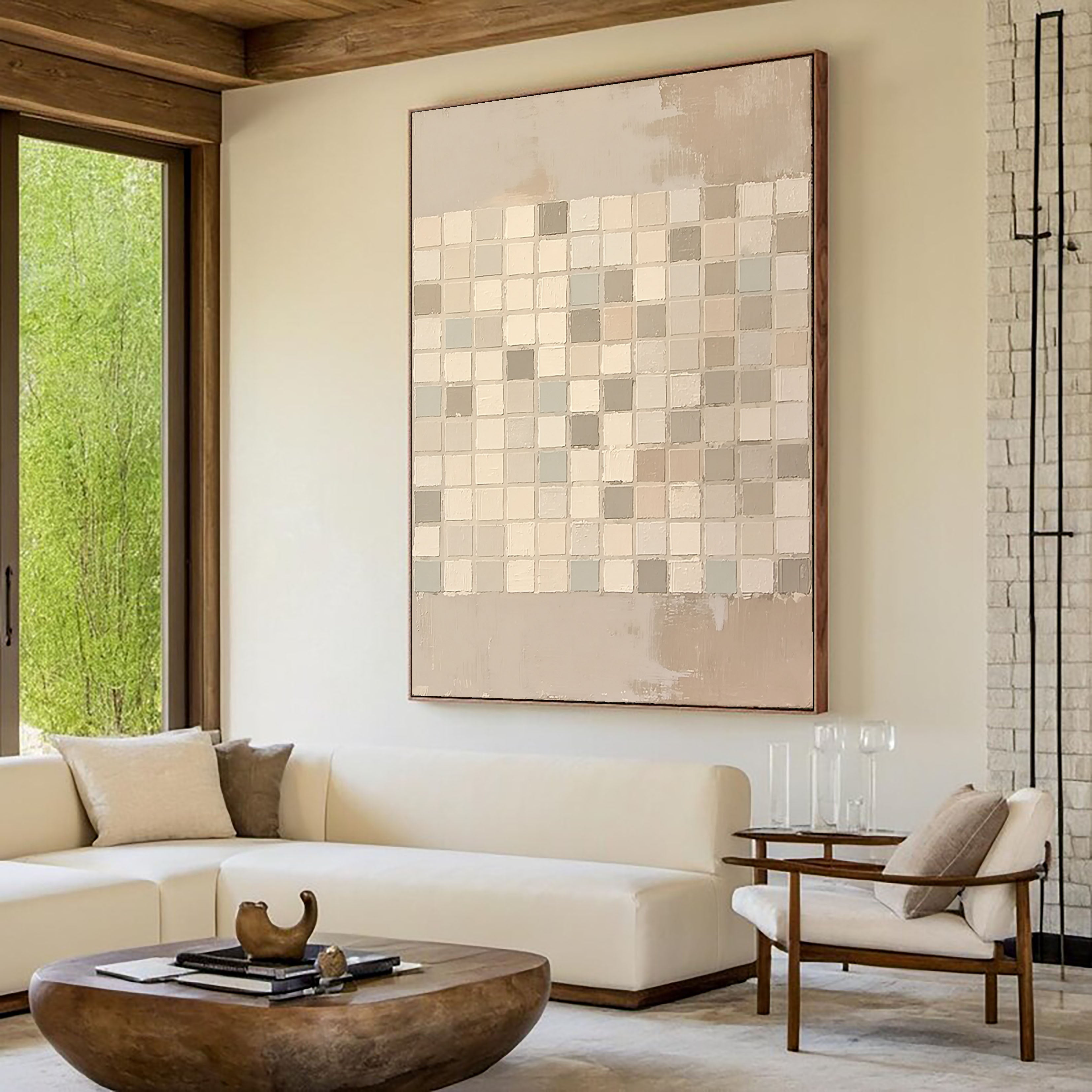 Neutral Grid Serenity | Mosaic Hues