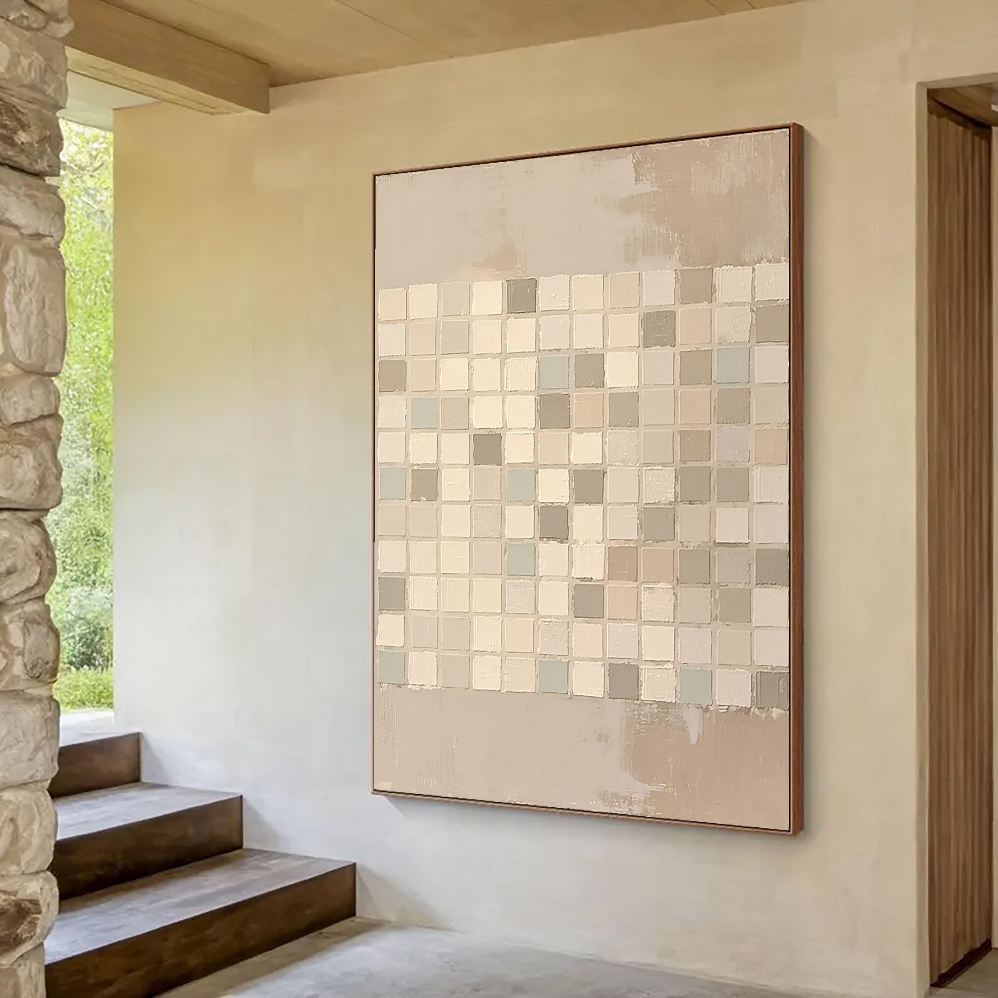 Neutral Grid Serenity | Mosaic Hues